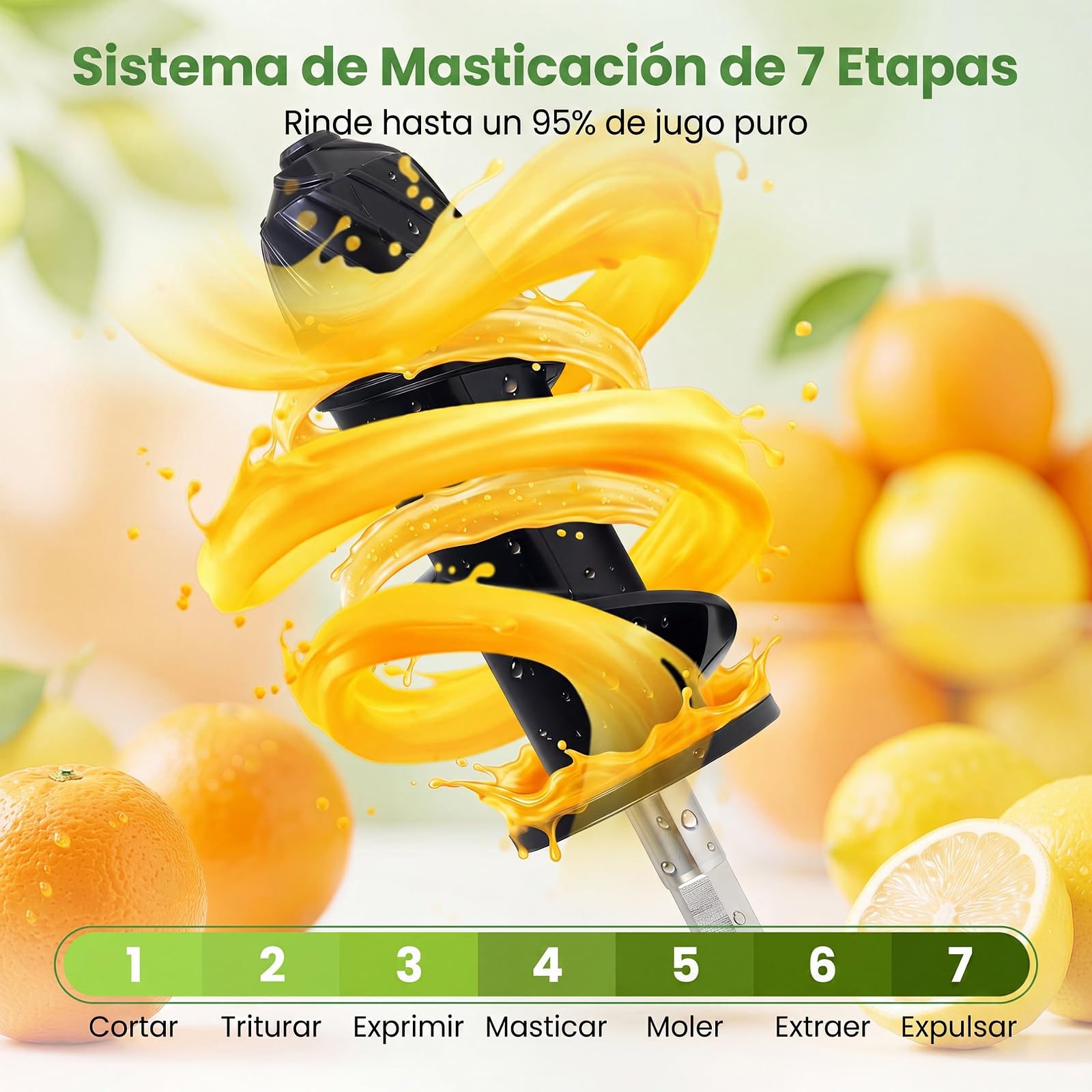 COSTWAY Licuadora para Verduras y Frutas, Rendimiento del 95% | Extractor de Zumos y Verduras, Función de Reversa y Motor Silencioso, 7 Modos y 2 Velocidades, Sin BPA, Fácil Limpieza