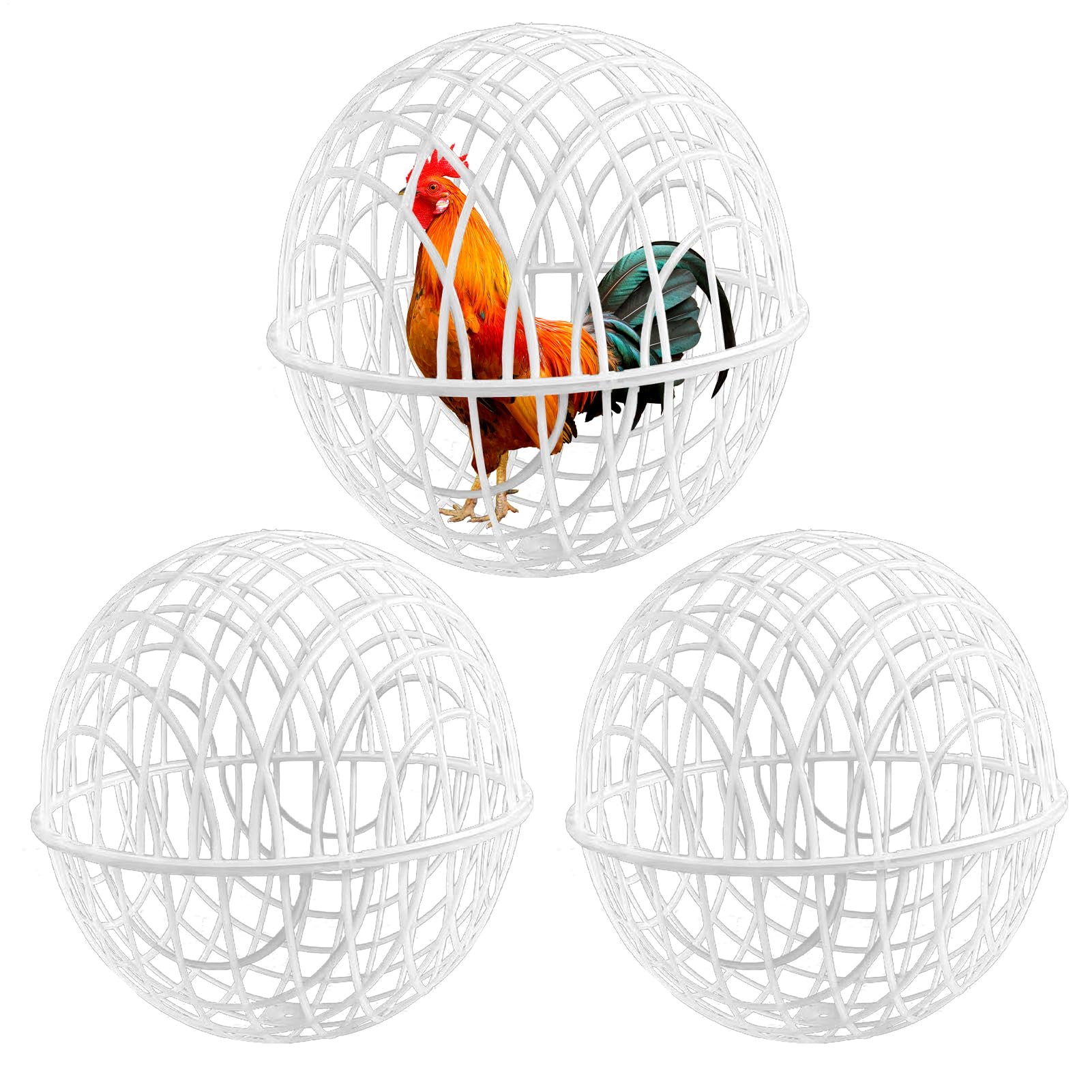 3 Pieces Movable Chicken Coop Ball, Rolling Chicken Coop Balls, Safe Walking Net, Poultry Care Supplies, Orb Ball Cage for Pigeons, Rabbits, Ducks, Vegetable Protection