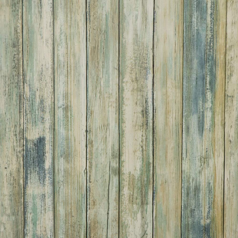 11.8" x78.7"Wood Paper Self-Adhesive Removable Wood Peel and Stick Wallpaper Decorative Wall Covering Vintage Wood Panel Interior Film Distressed Wood Plank Wooden Grain Film Vinyl Decal Roll