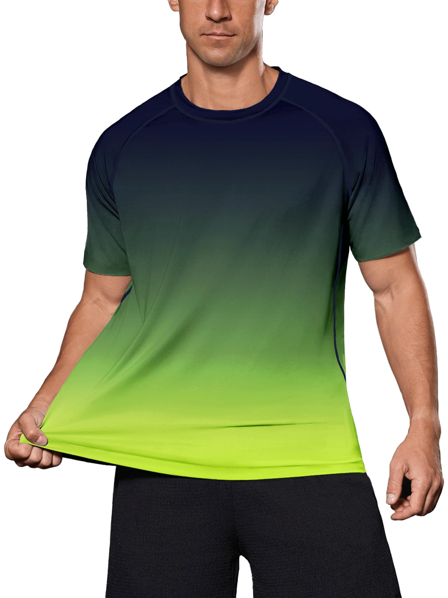 Herren UV Shirt Rash Guard Badeshirts T-Shirts UPF 50+ Sport Kurzarm Sonnenschutz Schnelltrocknend Lockere Passform Leicht für Surfen Top Atmungsaktiv