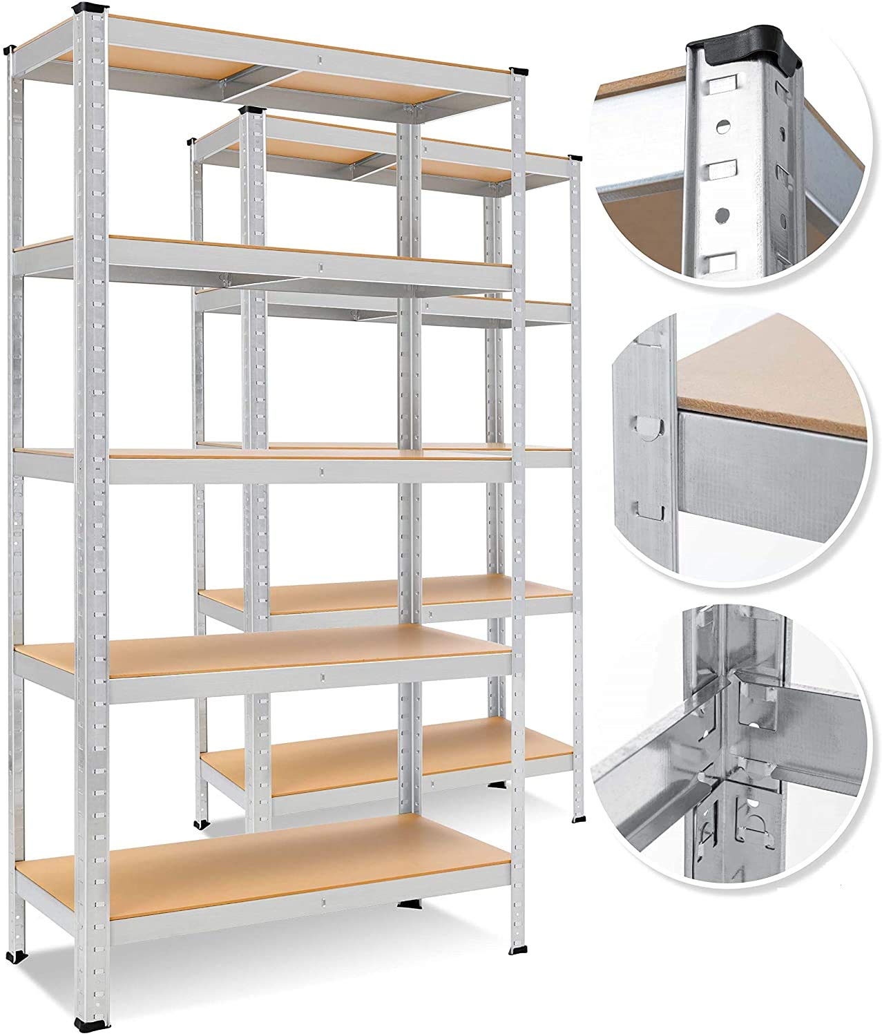 Estanterías para Garaje 5 Baldas, Ideales para despensa, el sótano, el Garaje, trastero o la Oficina, Estantería Metálica de 200 x 100 x 50cm, Soporta hasta 875Kg, Primario