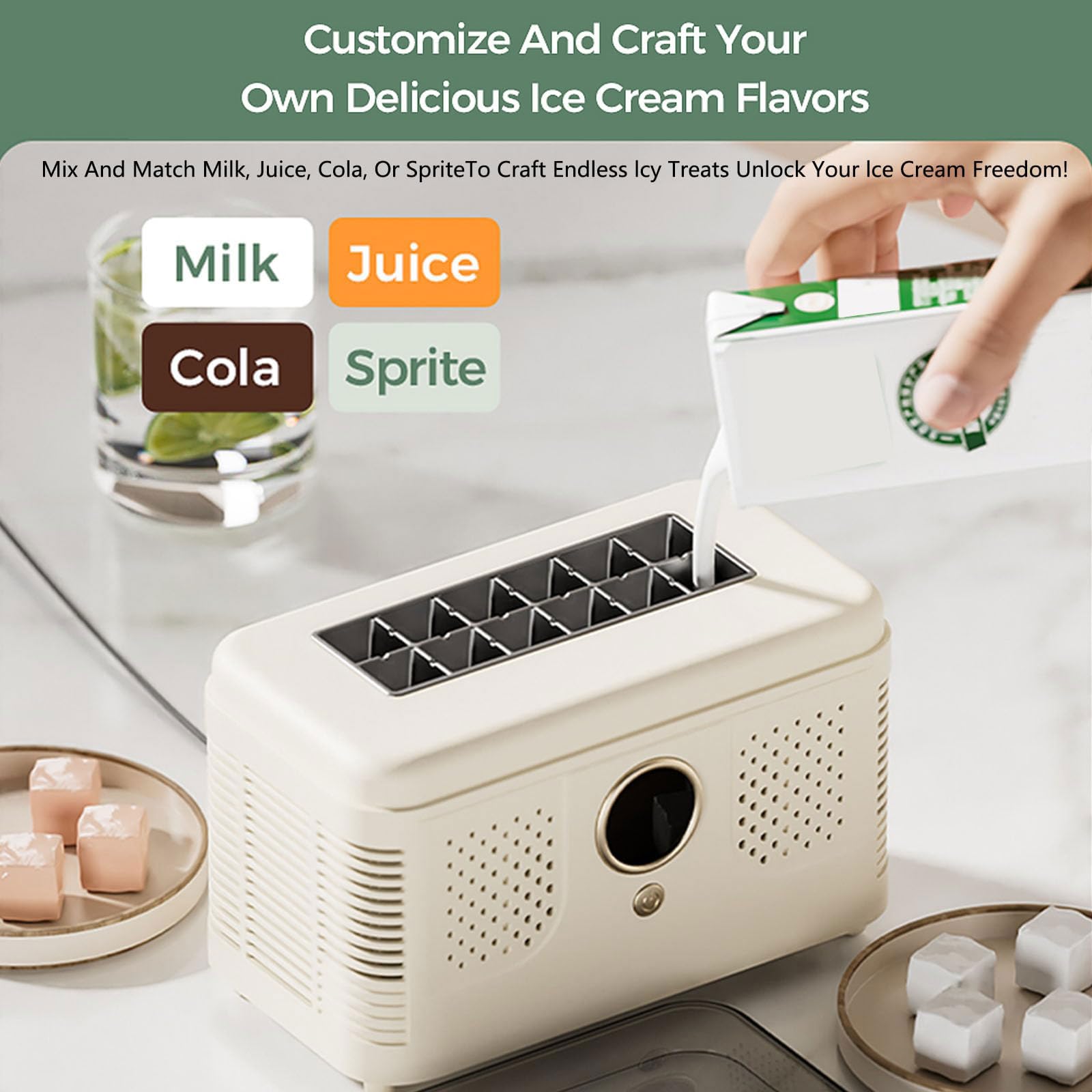 Máquina Para Hacer Hielo en Encimera, Mini Máquina Para Hacer Hielo con Cubierta Superior Extraíble, 12 Cubos en 15-20 Minutos, Pequeña Máquina Para Hacer Cubitos de Hielo Tran white car and home use