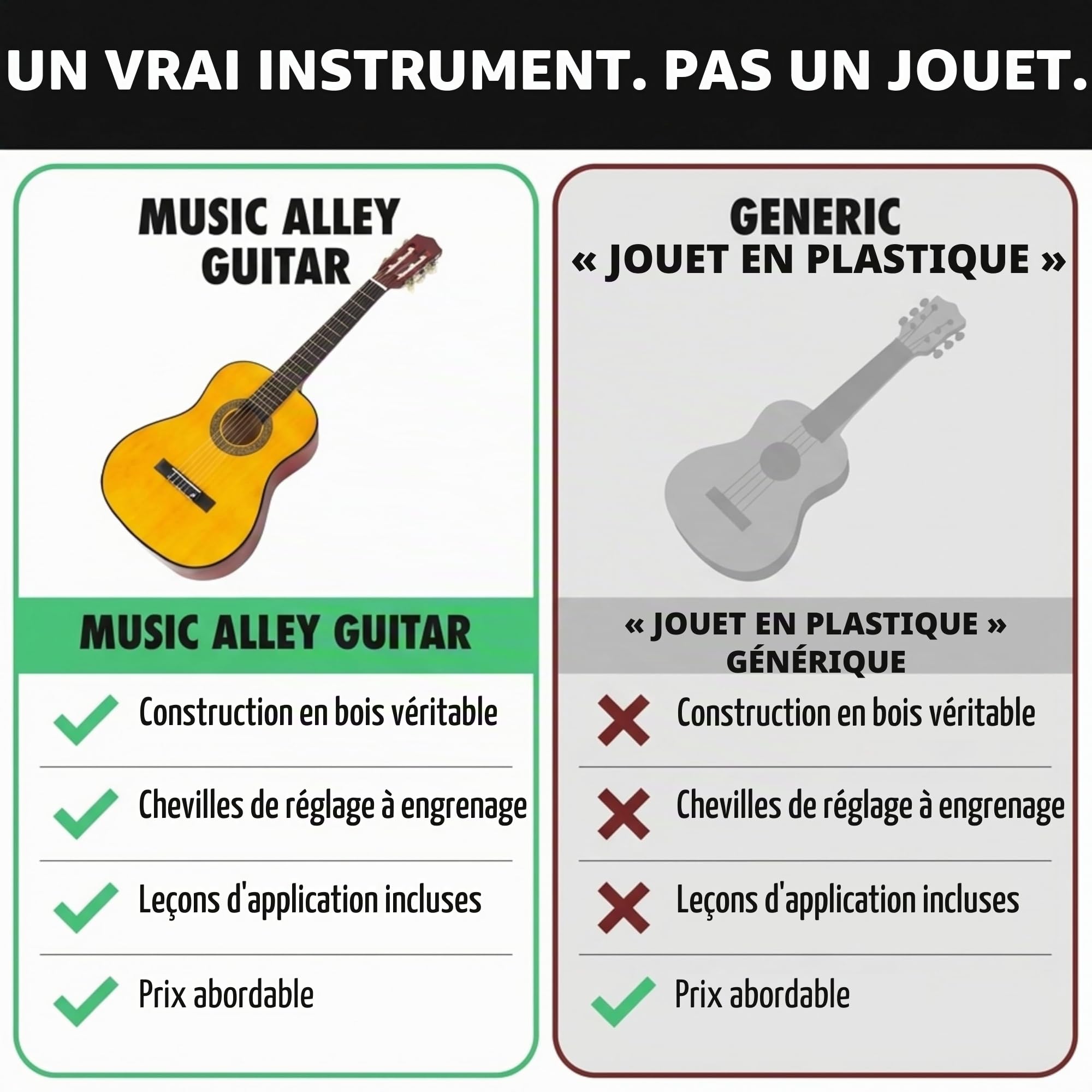Guitare acoustique classique junior Music Alley pour enfants