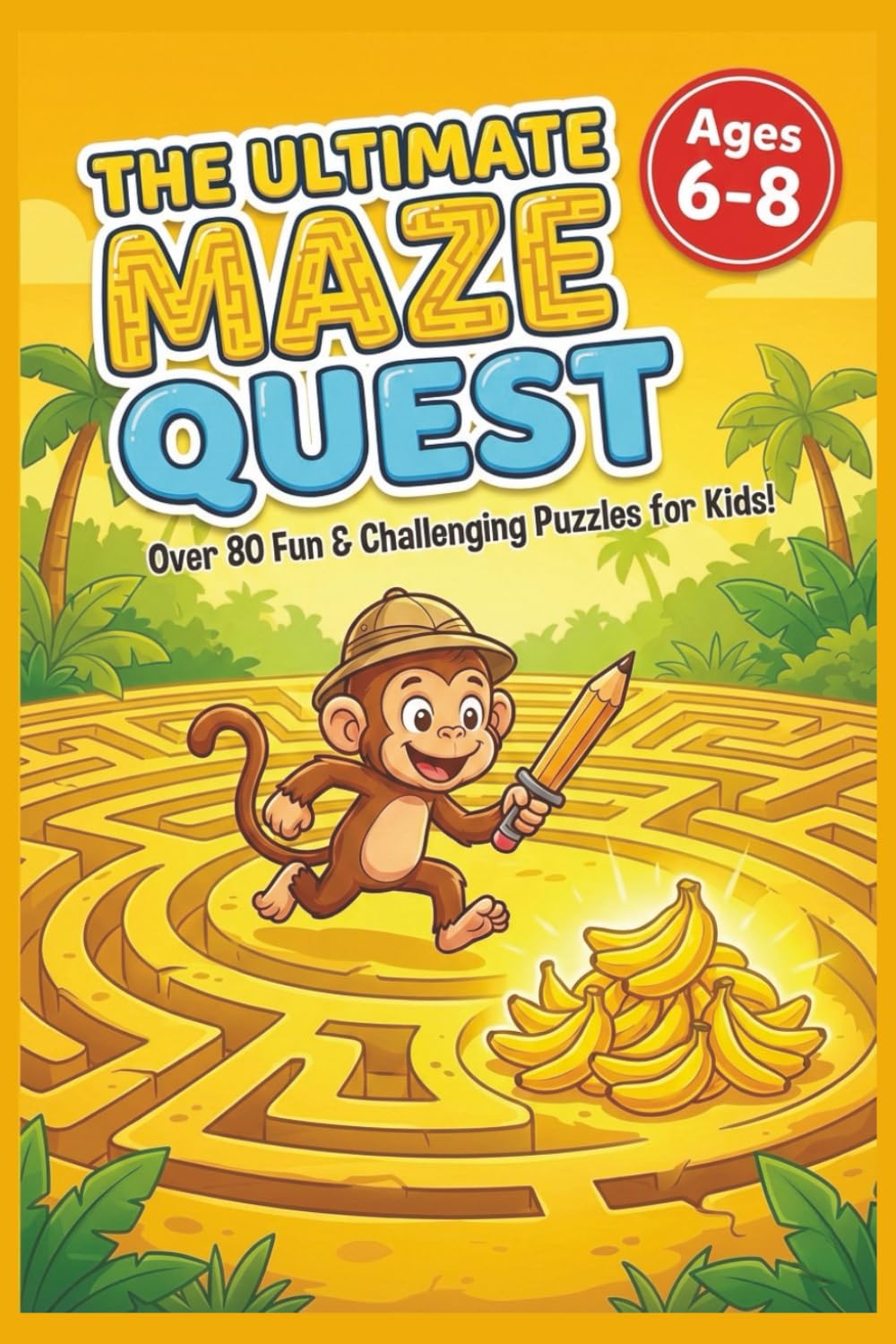 The Ultimate Maze Quest Book for Ages 6 – 8: A Story-Driven Jungle Adventure for Kids Ages 6-8 – Help Nana the Monkey Solve 75+ Fun Logic Puzzles & Brain Games. (Nana’s Epic Quest Series)