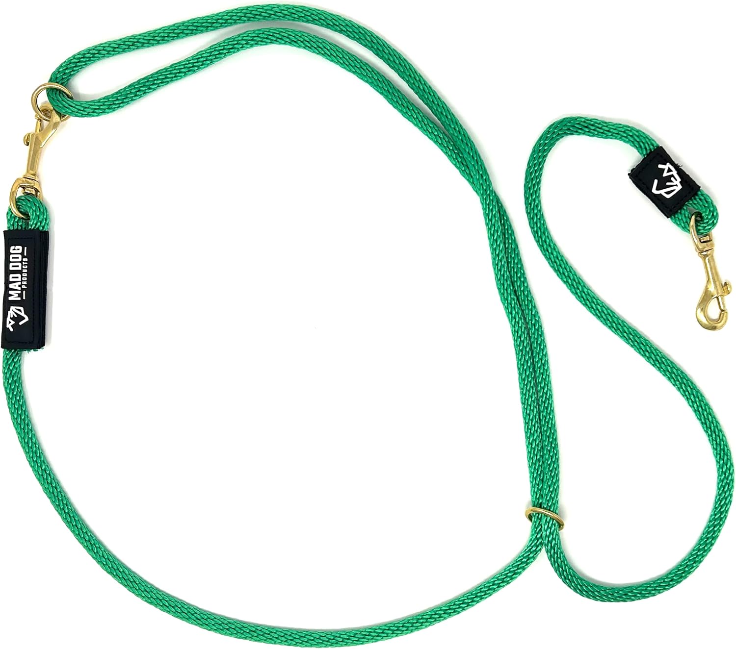 Mad Dog Products Hands Free Slip Dog Leash ¼” x 10’ Black Signature Rope – Made in USA