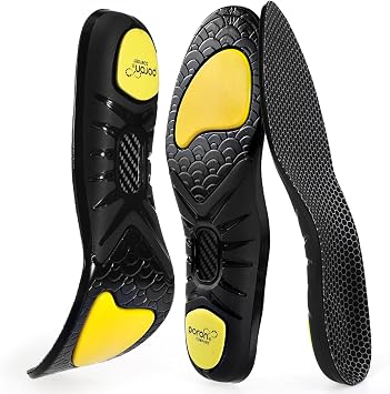 XINIFOOT Carbon Fiber Arch Support Shoe Insoles, Elastic Shock Absorbing Shoe Inserts for Men & Women, Heel Cushioning & Pain Relief for Running, Hiking, Work Boots, Athletic Footwear