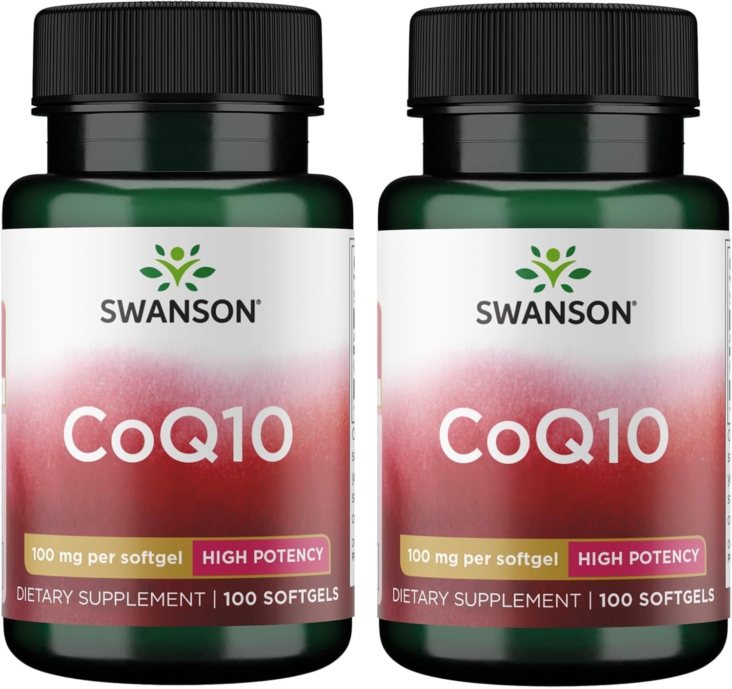 Swanson CoQ10 Coenzyme Q10 Supplement, 100 mg, 100 Softgels, 2 Pack 100 Count (Pack of 2)