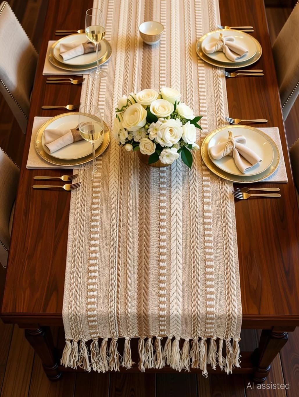 TARANTARAN Table Runner - Yellow & Black Striped -4 TARANTARAN Table Runner - Yellow & Black Striped -4