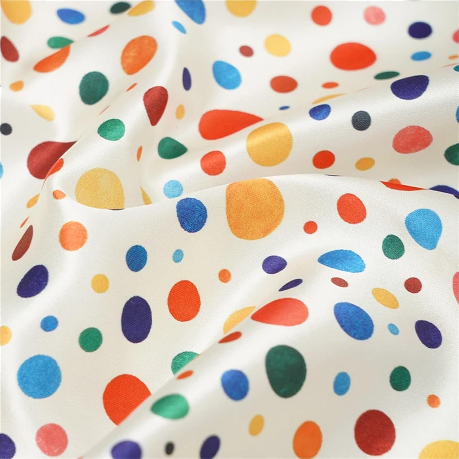 Tela de lunares Tela satinada suave y transpirable con estampado de puntos for vestidos, faldas tirantes, ropa for niños, pijamas, materiales costura DIY, 0,5 m/1m/5m(Color2,500x150cm)