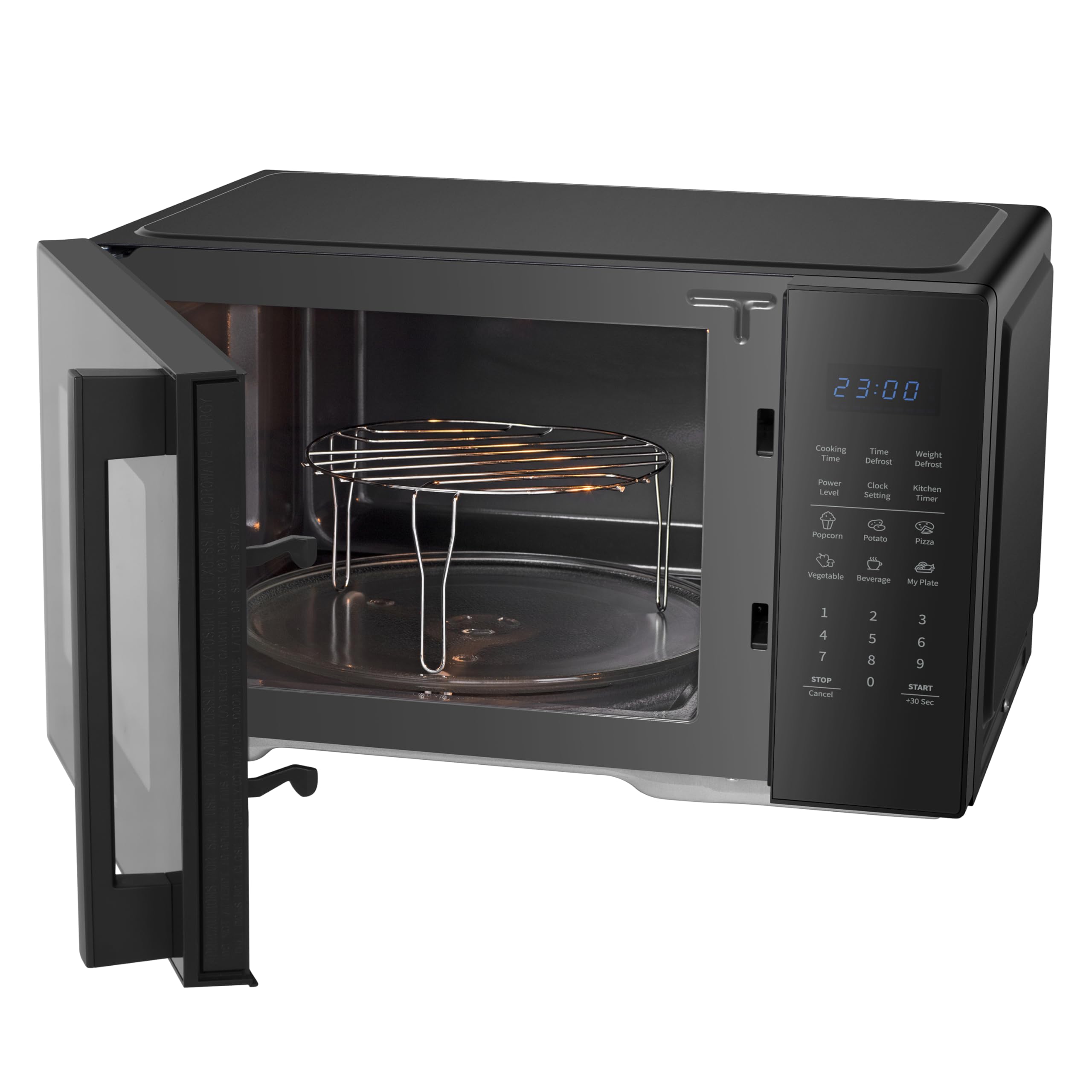 Hisense H29MOBS9H - Microondas Digital 29L, 900W, Revestimiento Cerámico, Cristal Premium, 10 Niveles de Potencia, Cocción Multifase, Función Descongelación, Fácil Limpieza, Negro