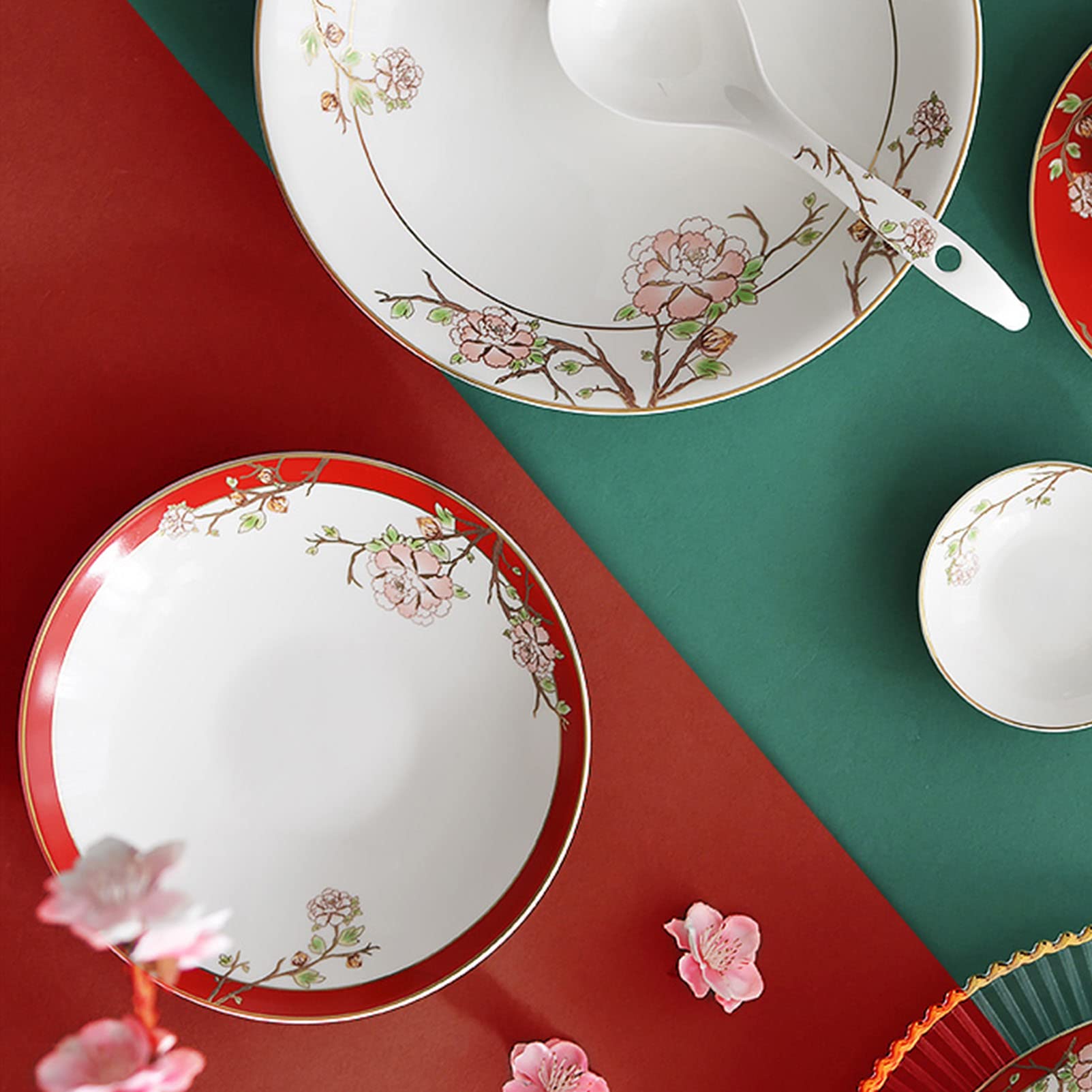 6-częściowy zestaw obiadowy Fine Bone China Zestawy obiadowe Porcelanowa zastawa stołowa, zestawy talerzy i misek, zestawy naczyń obiadowych po 6 szt.
