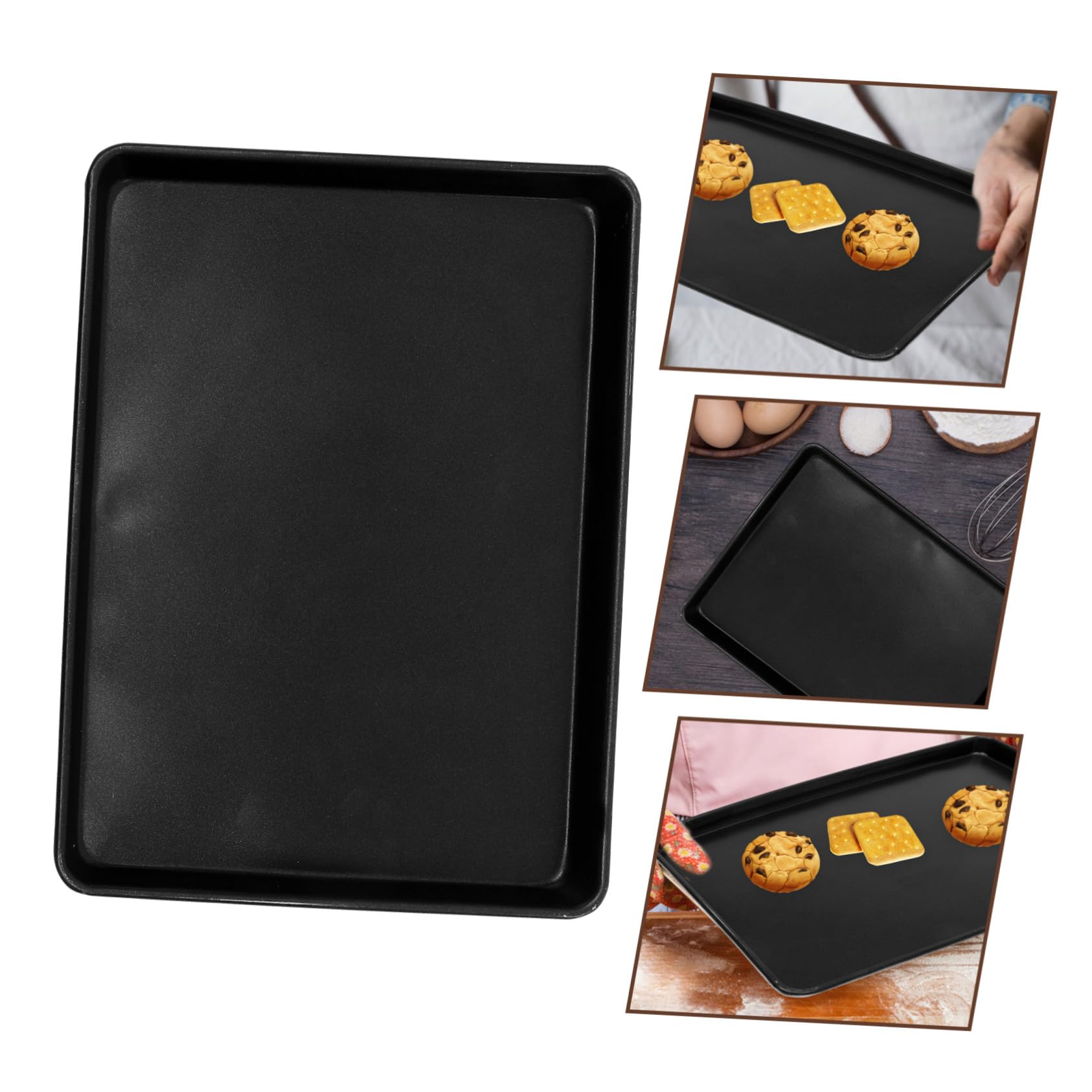 Homoyoyo Plaque Pâtisserie Rectangulaire Alliage Aluminium Antiadhésive Conductrice de Chaleur Rapide Résistante et Compacte pour Cuisson Four pour Petits Foyers et Usage