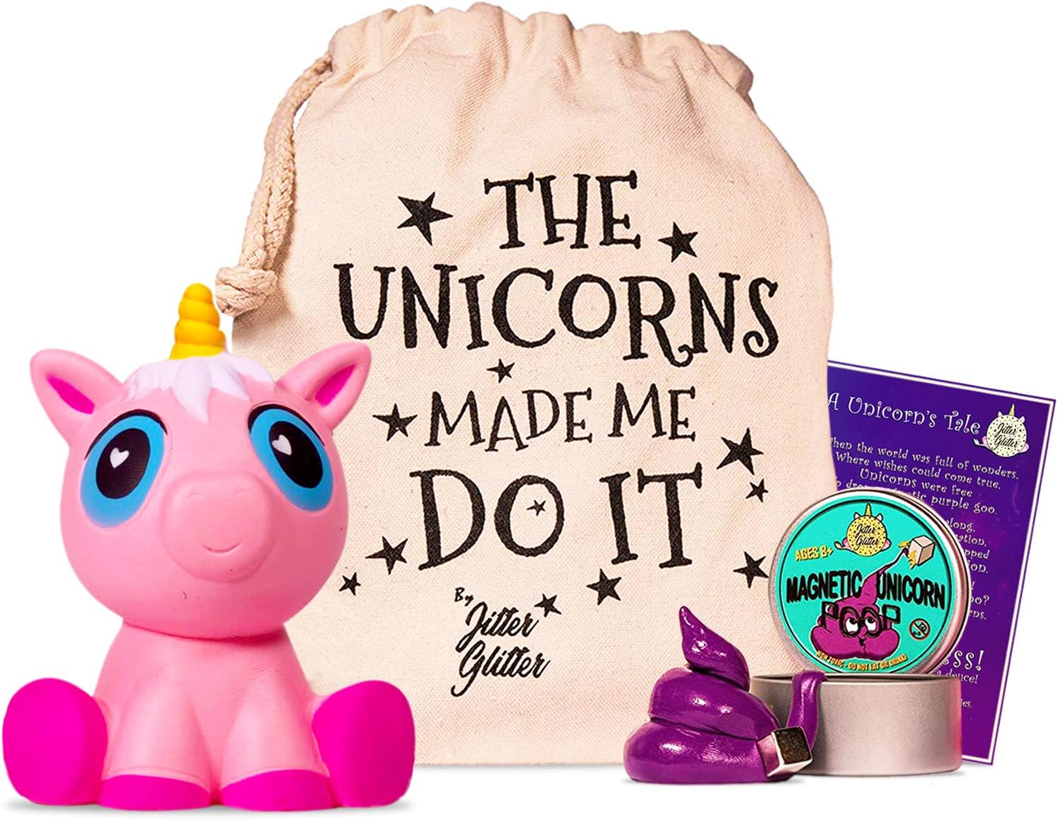 Magnetic Unicorn Putty Stress Relief Kit - Jumbo Pink Unicorn Squishy and Magnetic Putty with Magnet - Unicorn Gift Set for Girls who Love Unicorns. Fun Sensory Play Toy Set for Silly Therapy, Ages 8+