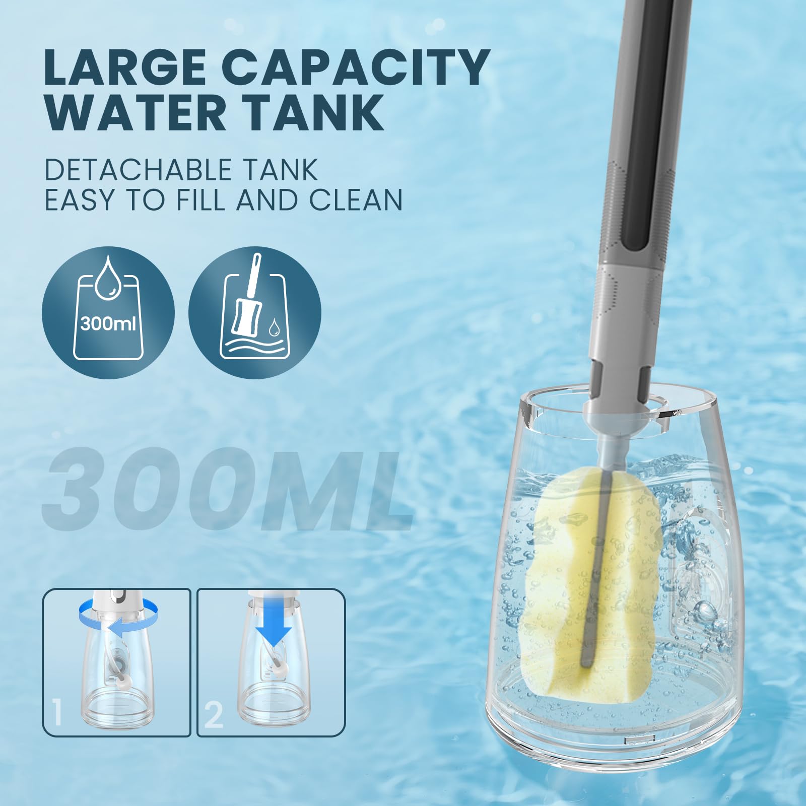 Irrigatore orale portatile senza fili, 5 modalità di irrigatore orale per denti con serbatoio da 300 ml, con 5 punte a getto, IPX7, impermeabile, ricaricabile, per casa e viaggio
