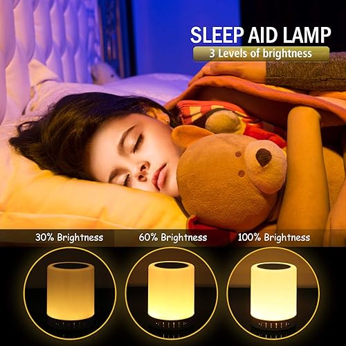Miniatura 2 de Luz nocturna Bluetooth altavoz inalámbrico portátil inteligente control táctil lámpara de mesita de noche con LED colorido, el mejor regalo para