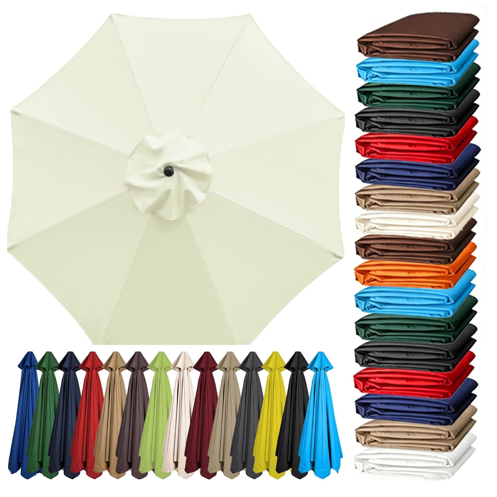 2m-3.5m 6/8 Arms Replacement Parasol Canopy,Garden Umbrella Replacement Cover,Patio Replacement Cover For Garden Parasol Umbrella Canopy,Replacement Fabric,Weatherproof Patio Parasol Umbrella