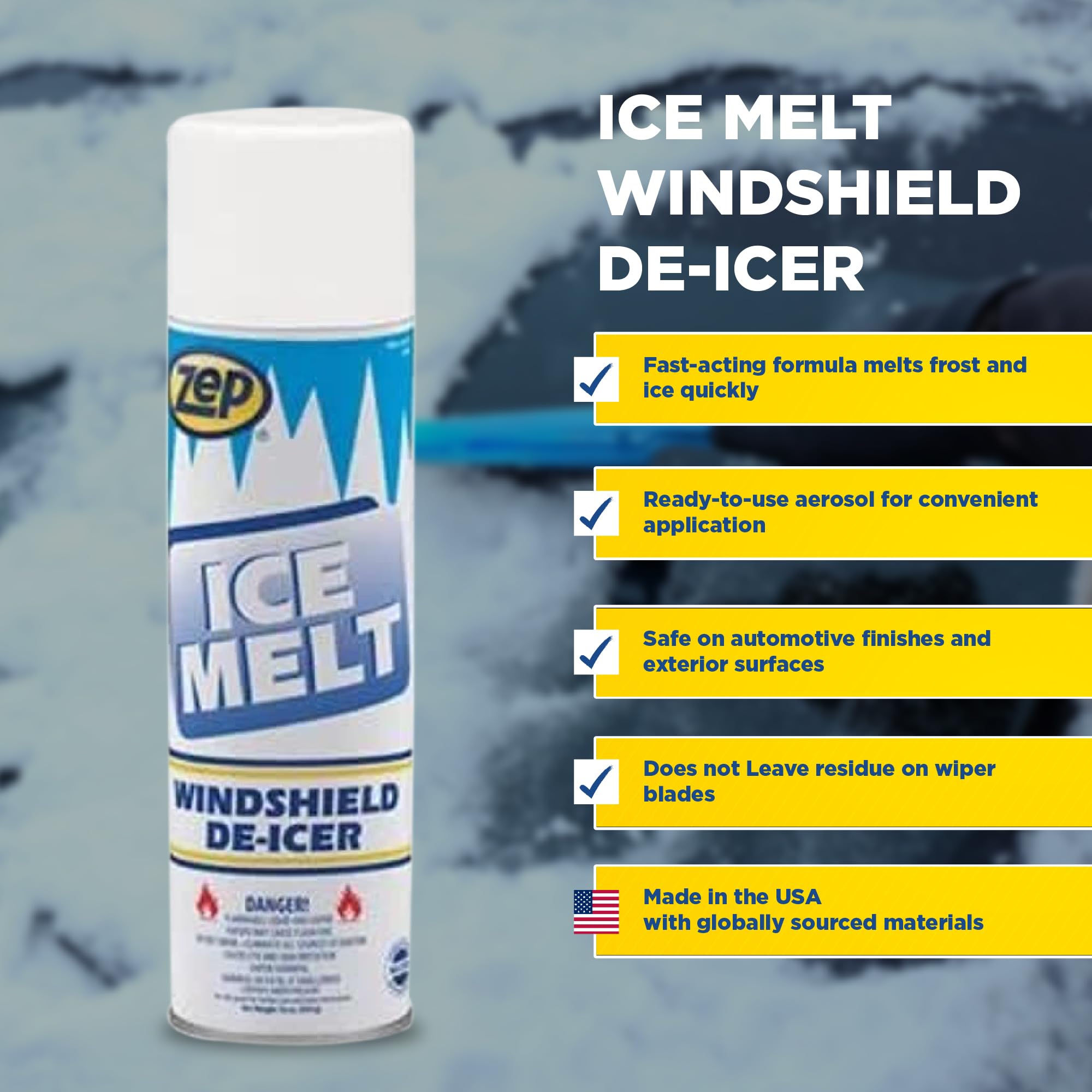Amazon.com : Zep Ice Melt Aerosol De-Icer for Windshields and