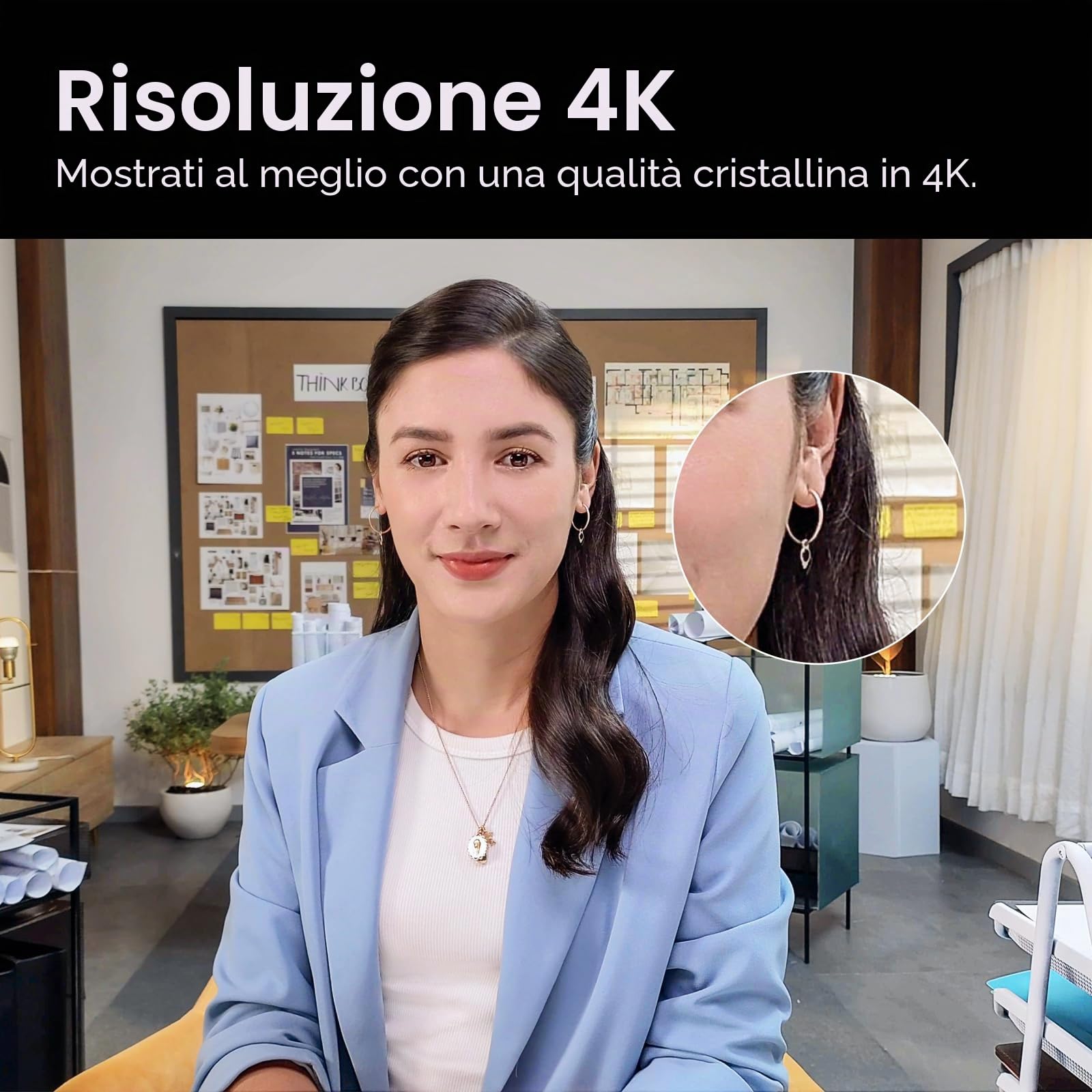 Insta360 Link - PTZ 4K Webcam con sensore 1/2", monitoraggio intelligente, controllo gestuale, HDR, microfoni con cancellazione del rumore, modalità speciali, per laptop, videocamera, videoconferenze,