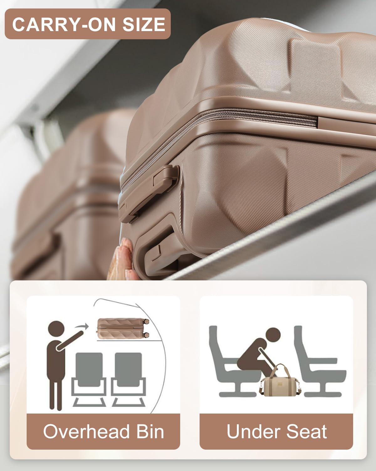 Sea choice Valigia Trolley Piccola ABS Bagaglio a Mano con Borsa da Toilette e Borsa da Viaggio Valigie con Lucchetto TSA Ruote a 360°