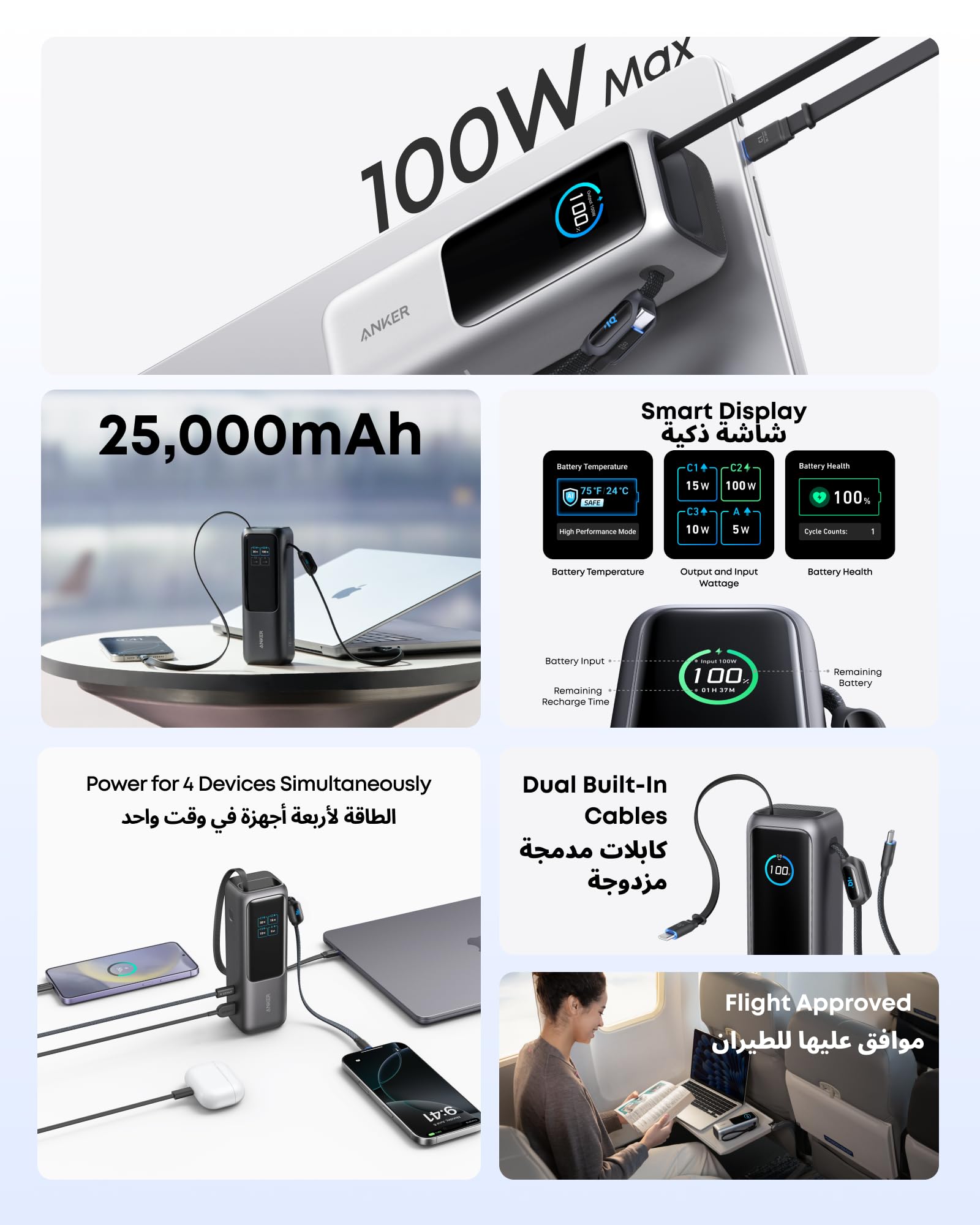 Anker Power Bank, 25,000mAh 165W Ultra-Fast Portable Charger for