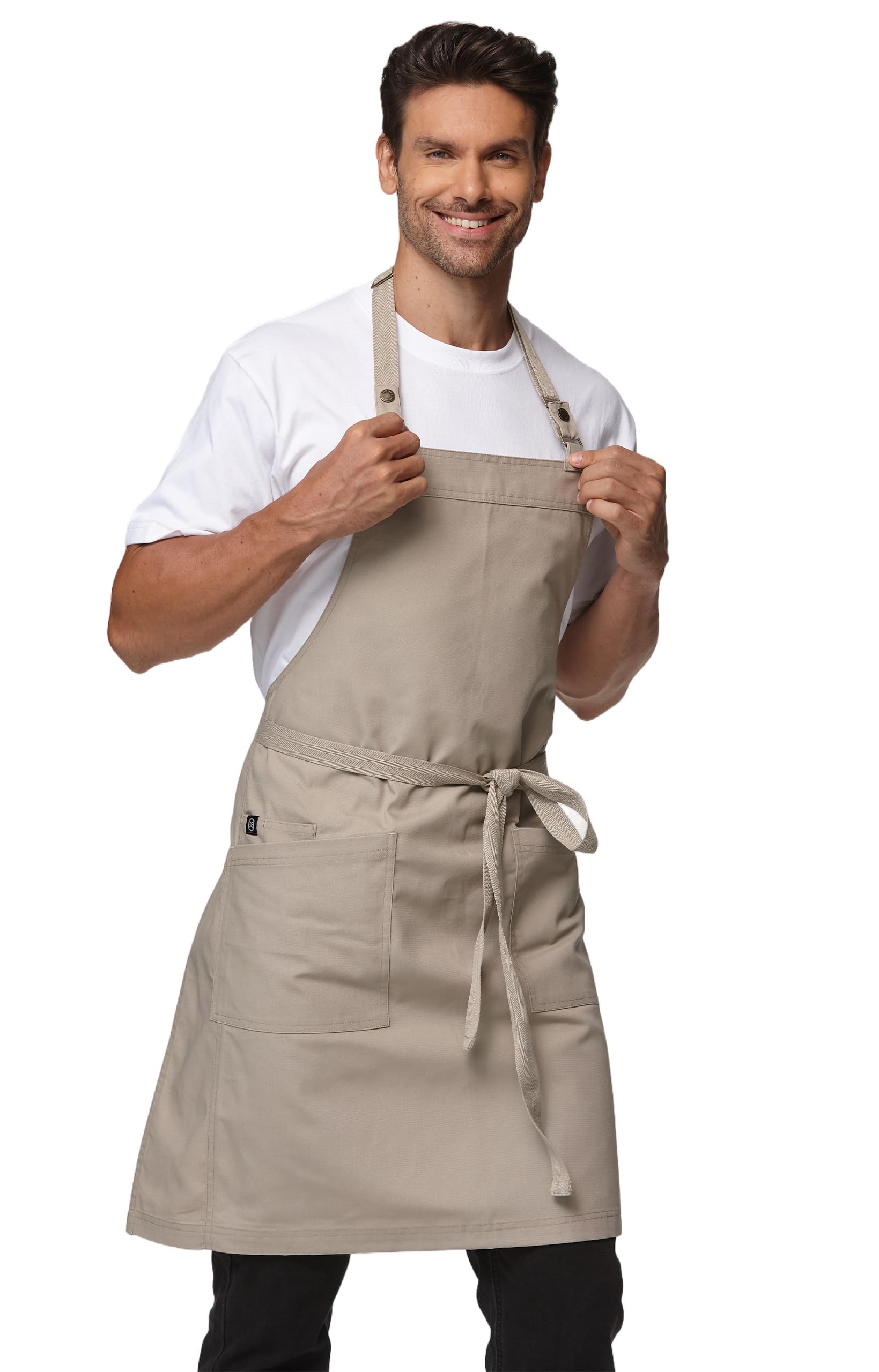 Verstellbare Küchenschürze mit Taschen, langlebig, wasserdicht, professionelle Schürzen für Männer und Frauen, 4251GB