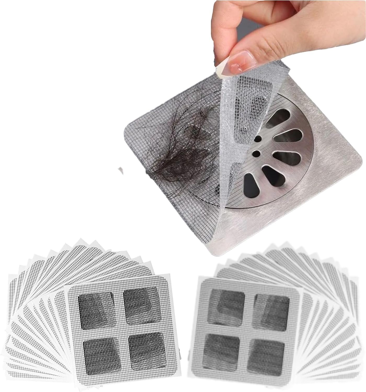 Disposable Shower Drain Hair Catcher, 30Pcs Shower Drain Cover Hair Catcher,Drain Hair Catcher for Pet Hair, For Bathroom Bathtub Kitchen Drain