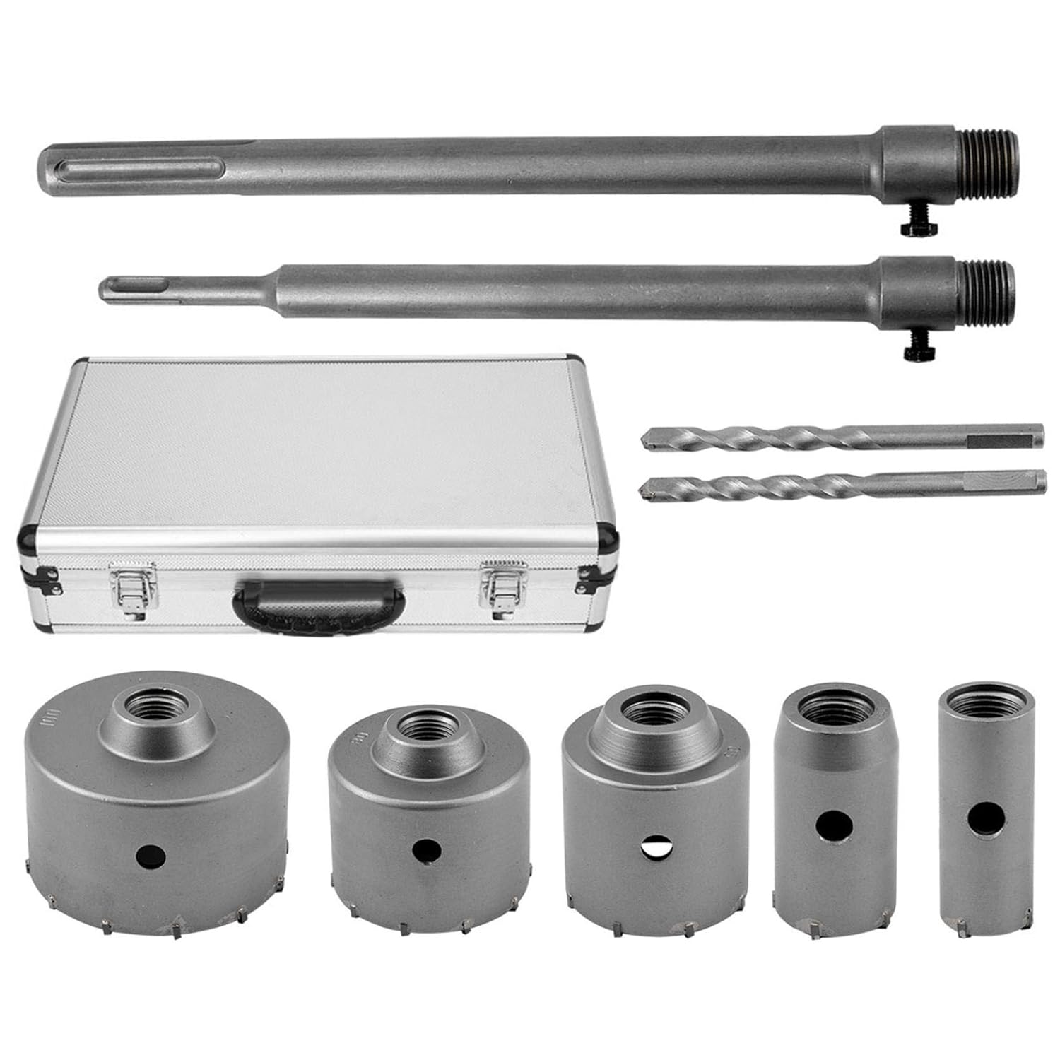 Loash Angwen Concrete Hole Saw SDS Plus Shank for Cement Brick Wall Set 30 40 65 80 100 MM 5×