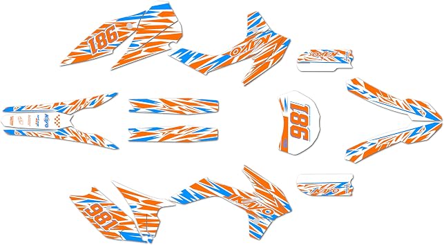 Graphics Kit for Kayo K2 230 2021+ Twitch Series Cyan 9 Mil - Easy Go - Dirt Pit Bike Motorcycle Stickers, Dirtbike Racing Automotive Decal Motocross Accessories no-Plastics