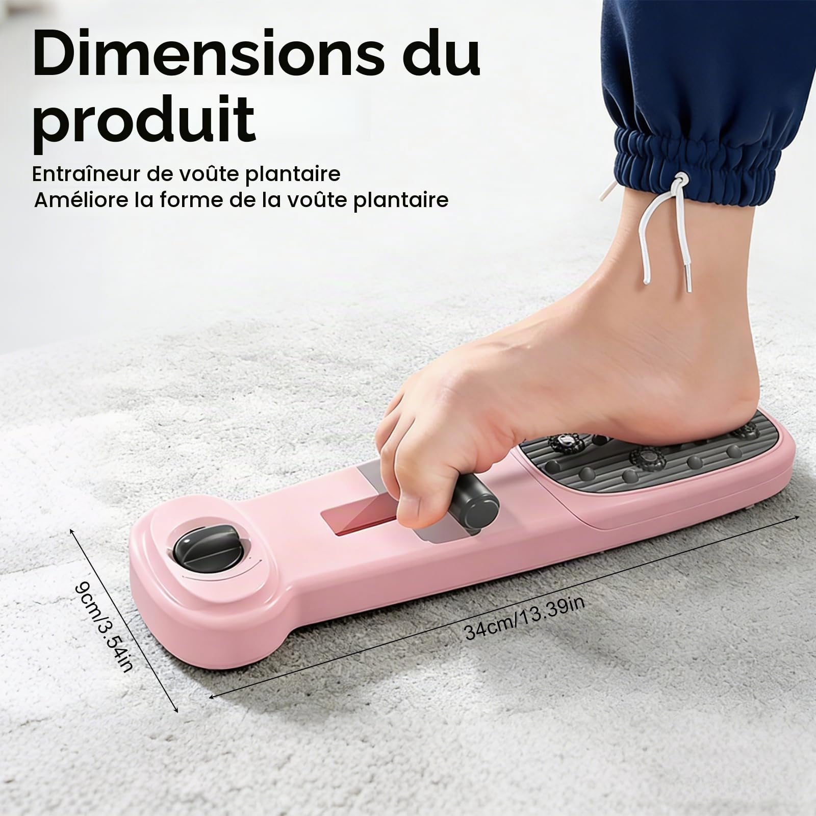 Entraîneur de Soutien Plantaire, Appareil D‘Exercice pour Les Orteils - Entraîneur de Mobilité Réglable avec Base Antidérapante pour Maison & Voyage, Renforcement de la Voûte Plantaire pour Adu