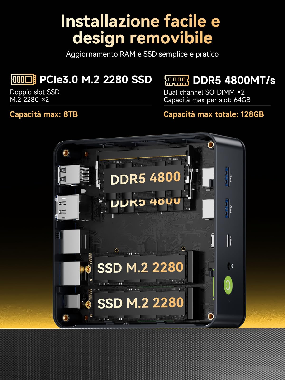 GMKtec M6 Ultra Mini PC Ryzen 7640HS 32GB DDR5 1TB SSD Dual 2.5GbE LAN WiFi 6 USB4 HDMI 2.0
