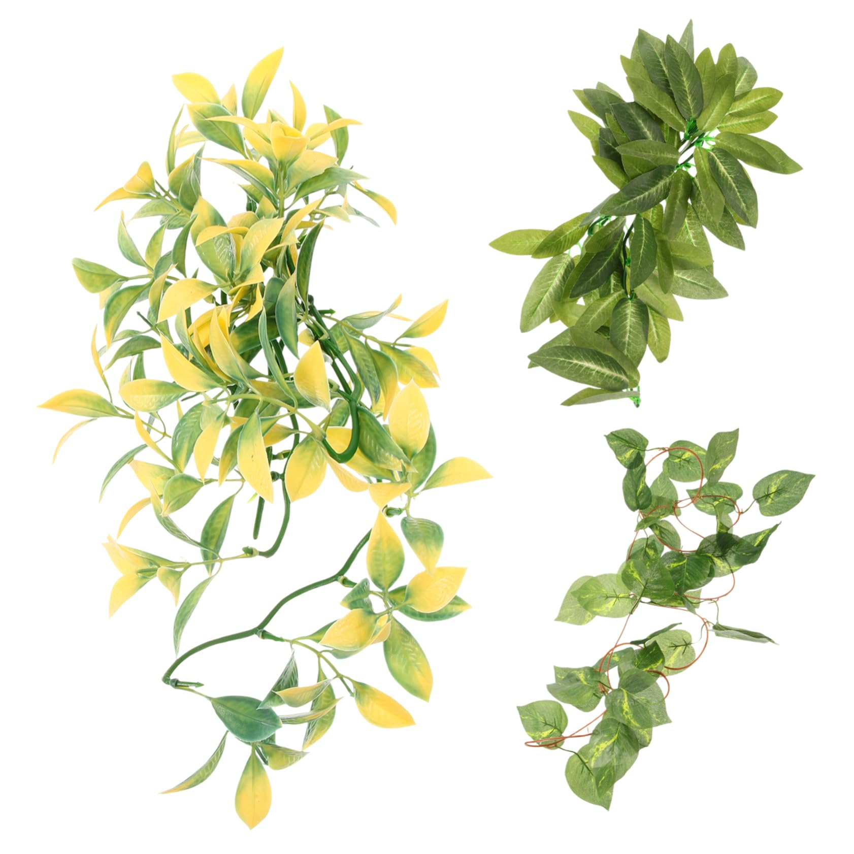 ifundom 2 set Pianta Artificiale In Rattan Rampicante Da Appendere Finta Per Interni Per Piante Di Camaleonti Gechi Lucertole Accessori Per Rettili Accessori Per Rettili 3 pezzi*2
