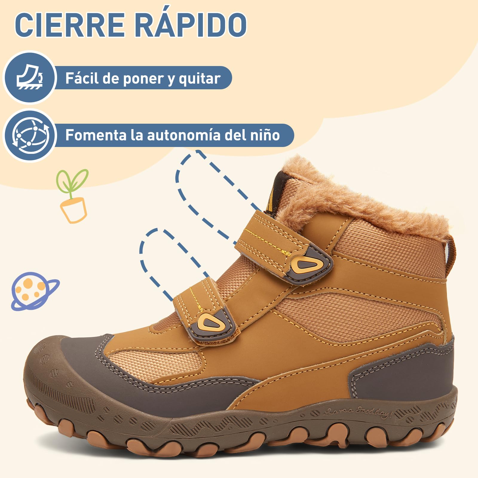Mishansha Zapatos Invierno Niño Cálidos Botas Nieve Niña Zapatillas de Senderismo Antideslizante 24-38 EU