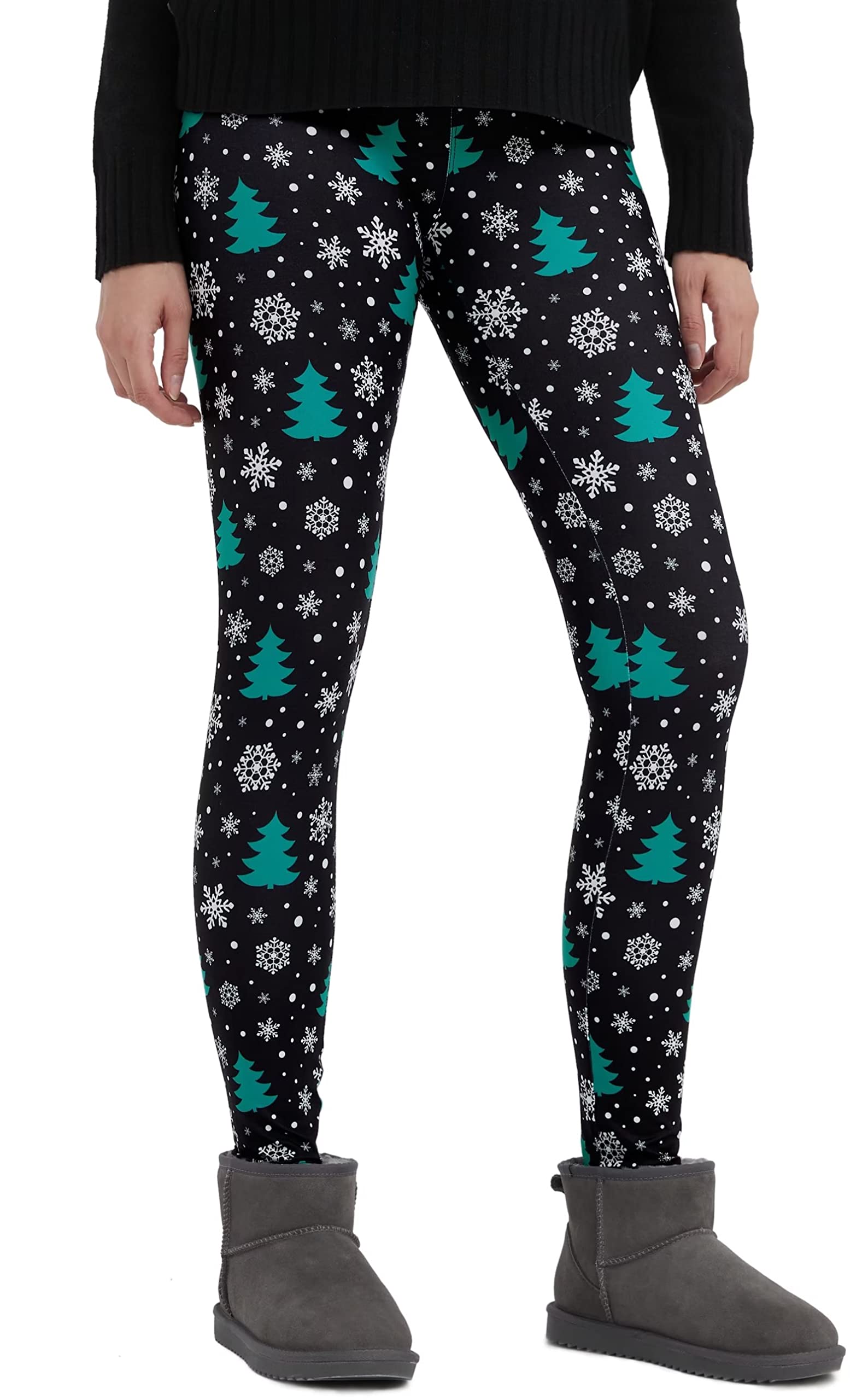 sissycos Women's Christmas Halloween Crossover Leggings High Waisted