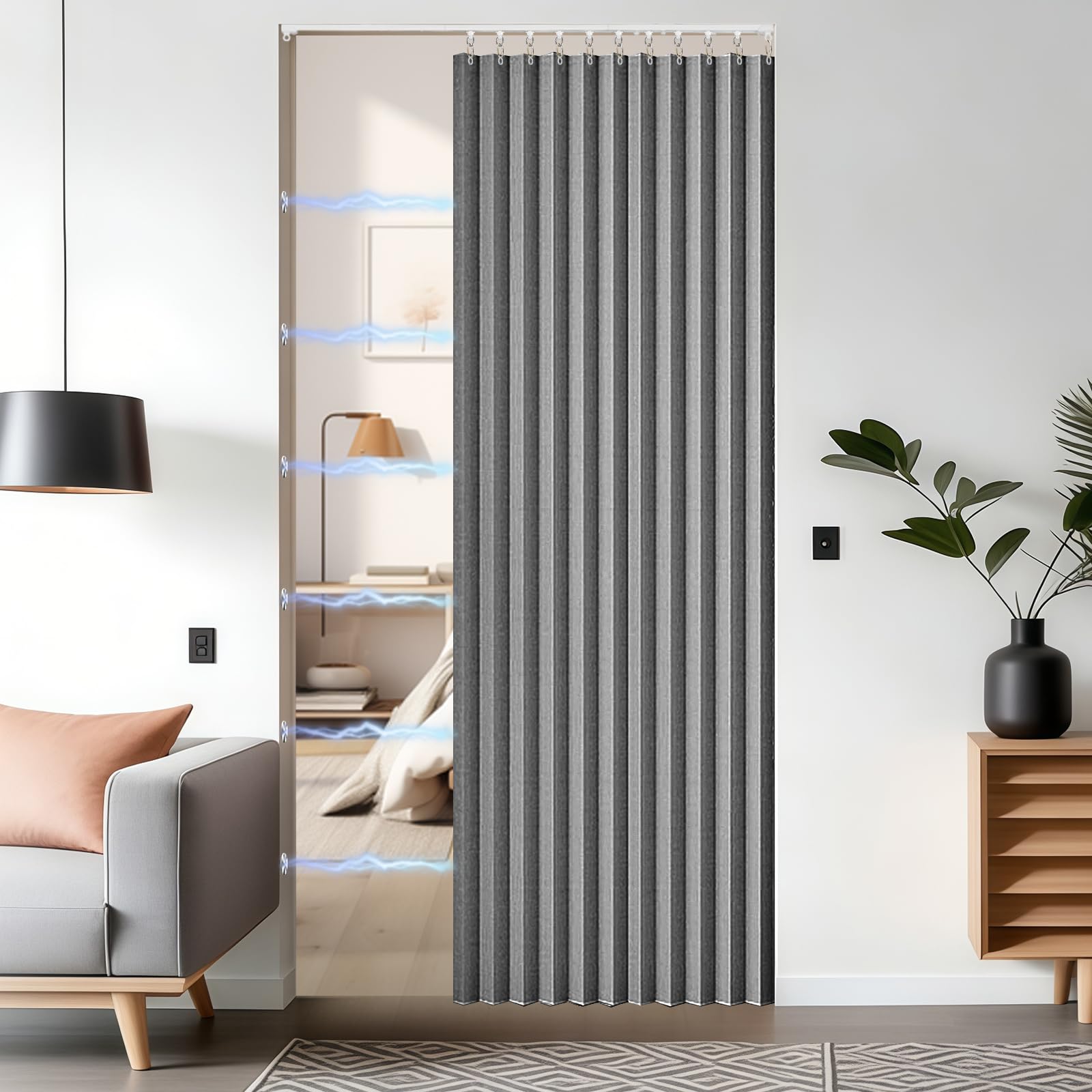 Rideau de porte opaque isolant pour bloquer le froid sans percer vos murs