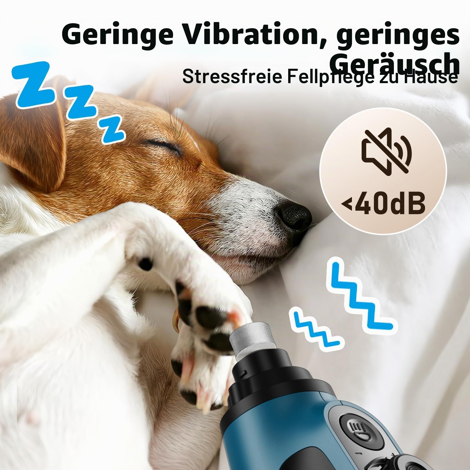 Casfuy Smarter Krallenschleifer für Hunde 6-Gang – 50% Mehr Leistung Krallenschleifer für Haustiere mit 2 LED-Leuchten, Superleise, Wiederaufladbare für Große, Mittelgroße und Kleine Hunde und Katzen