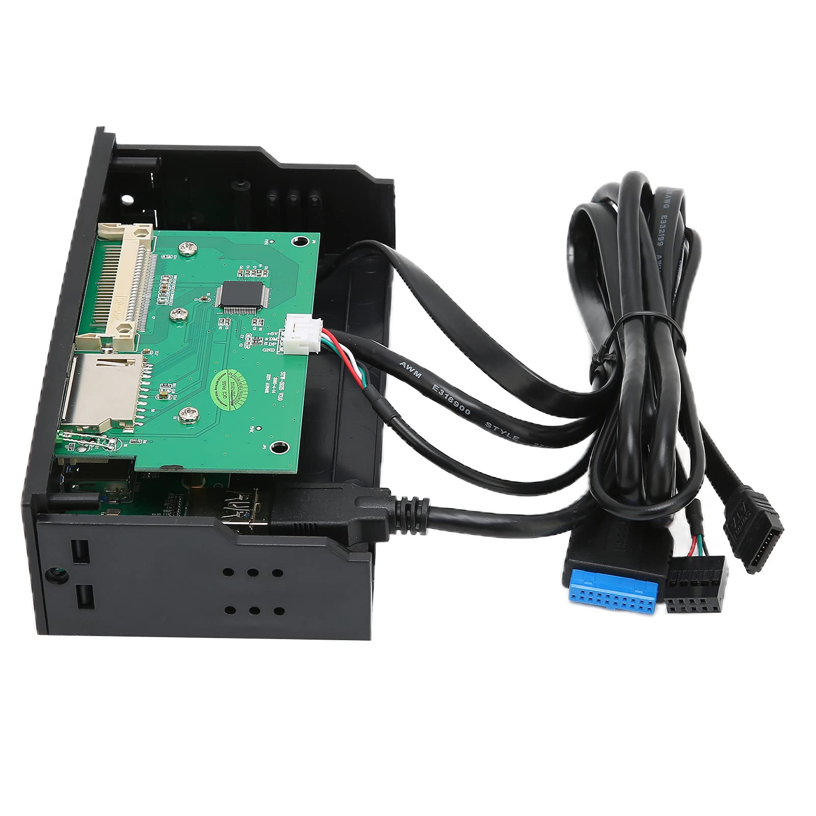 PUSOKEI USB 3.0 Front Panel Hub for Computer Case, 5.25in 3.5in Docking Station 33S80-RTK, Multifunctional Desktop Chassis Front Panel Docking Station, Fast Transmission Speed Expansion Dock