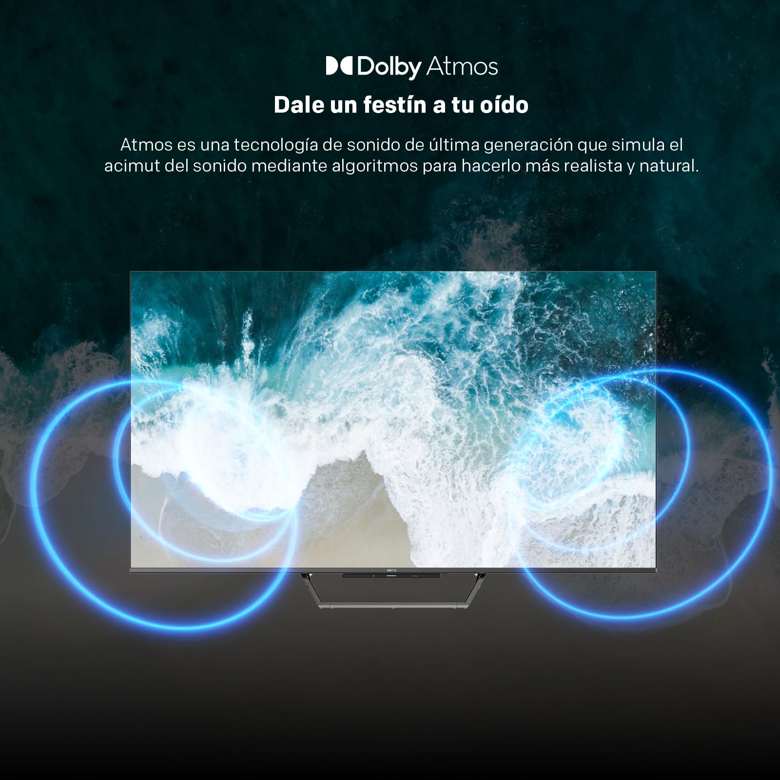 Televisión Inteligente METZ QLED+ MQE7600Z 4K UHD de 43 Pulgadas con Google TV y Pantalla Mate antirreflejos Dolby Vision Dolby Atmos HDR Wi-Fi (2024)