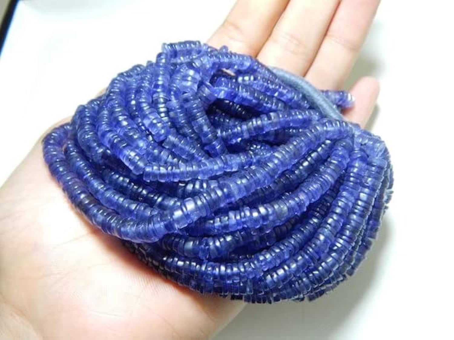 Iolite perles lisses LKBEADS en pneu de 4.5x5.5mm fil de pierre naturelle 16 pouces