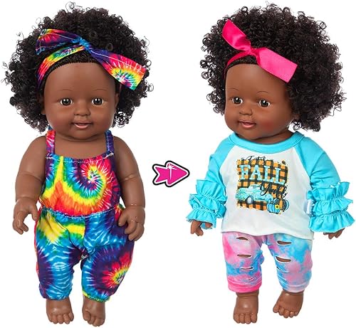 Miniatura 1 de Una muñeca de bebé de silicona realista afroamericana lavable de 12 pulgadas con 2 juegos de ropa vestido y lentes de sol para cámara collar