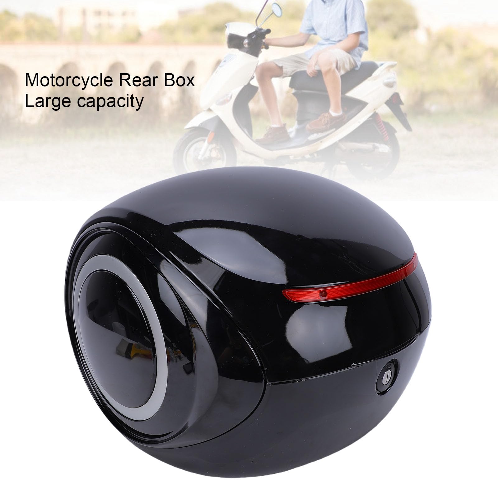 Acouto Kufer Górny Motocykla 32L ABS Sportowy Dowód Przenośny Kufer Górny na hulajnogę elektryczną Biały do ​​zdejmowanego ABS Twoje Pudełko Wykonane z Lekkiego, Dobrze Izolującego bagażu. Capa