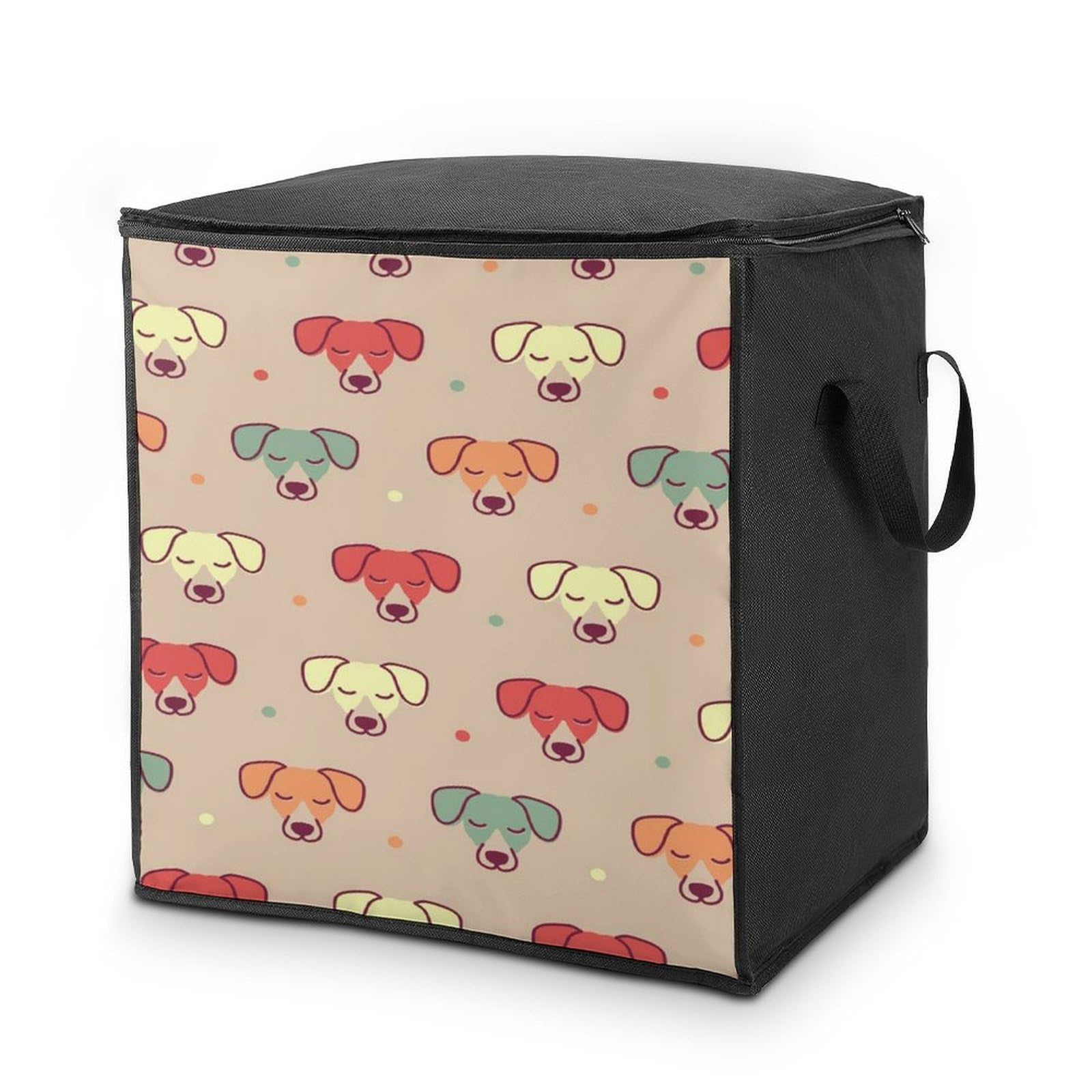 Wlntrophic 70L Storage Bags, Cute Jack Russell Terrier Storage Box with Lid Zipper And Handles, Clothes Bags for Quilt, Blankets, Bedding