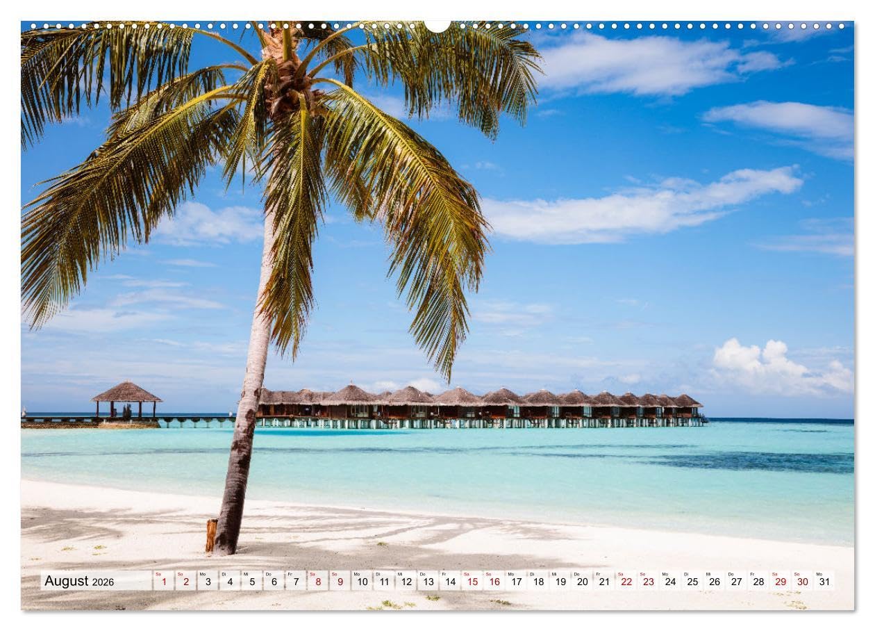 Malediven - Reise in ein Naturparadies (Wandkalender 2026 DIN A2 quer), CALVENDO Monatskalender: Wunderschöne Inseln der Malediven (CALVENDO Natur)