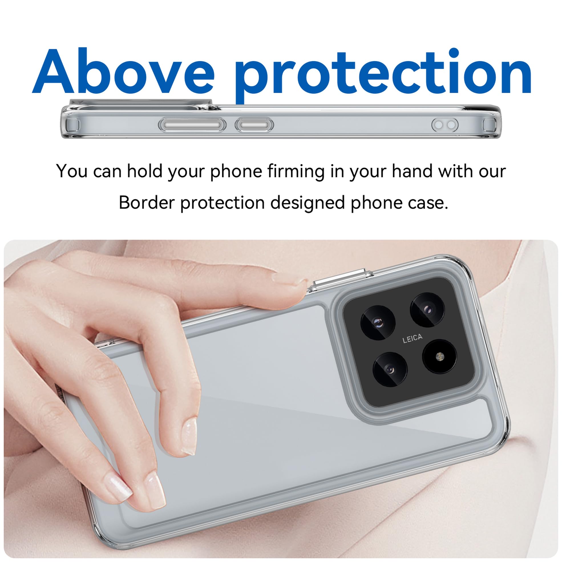 Cover Protettiva Anti Graffi BOKYAS Cover Per Xiaomi Redmi 12 4G/Redmi 12 5G - Custodia In Silicone Di Cristallino - Non Ingiallente - TPU & PC Ibrida 360° Full Body Antiurto Protettiva