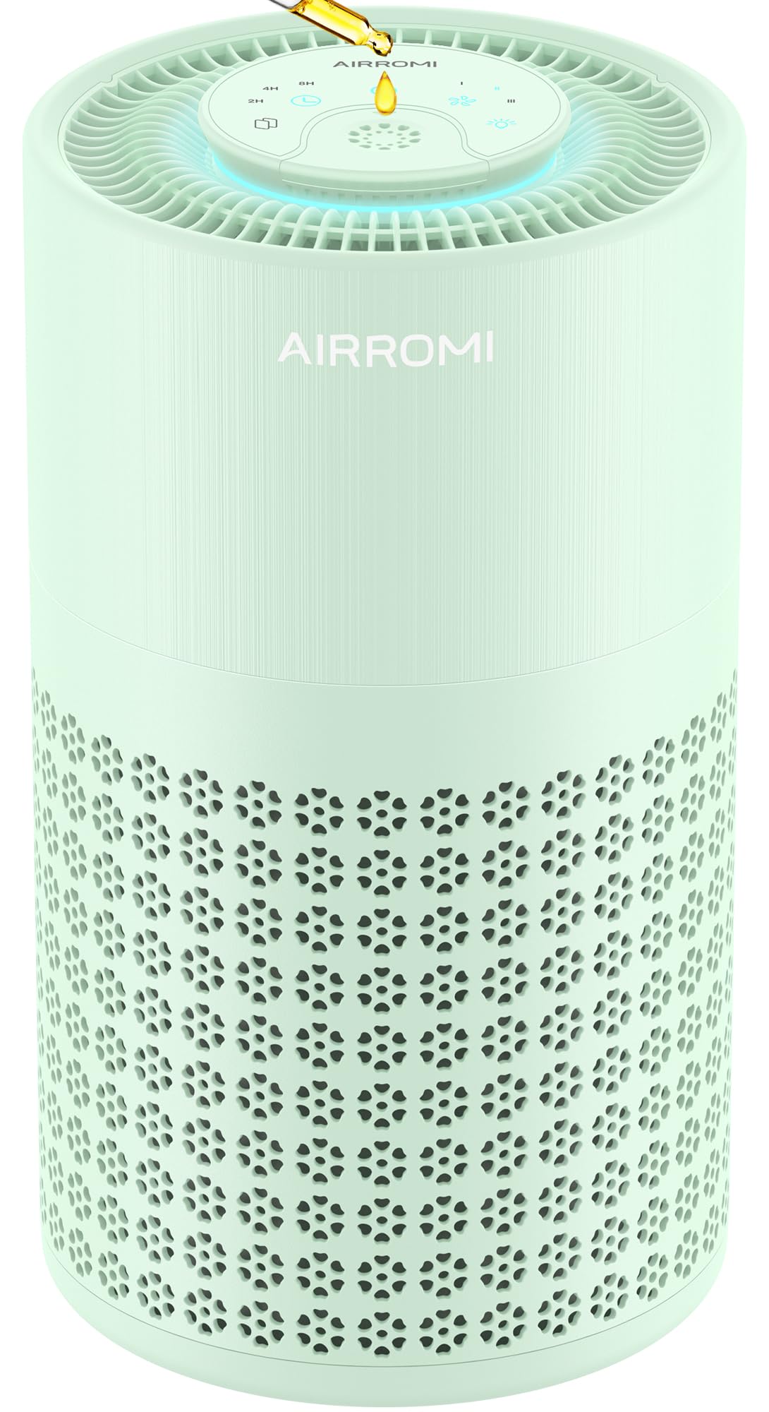 AIRROMI Air Purifier for Bedroom with True H13 HEPA 3-in-1 Filters, Pet Air Purifiers for Home Cat Pee Smell, Covers Up to 990 Ft², Quiet 360° intake Air Cleaner for Allergies Dust Smoke Odor Green