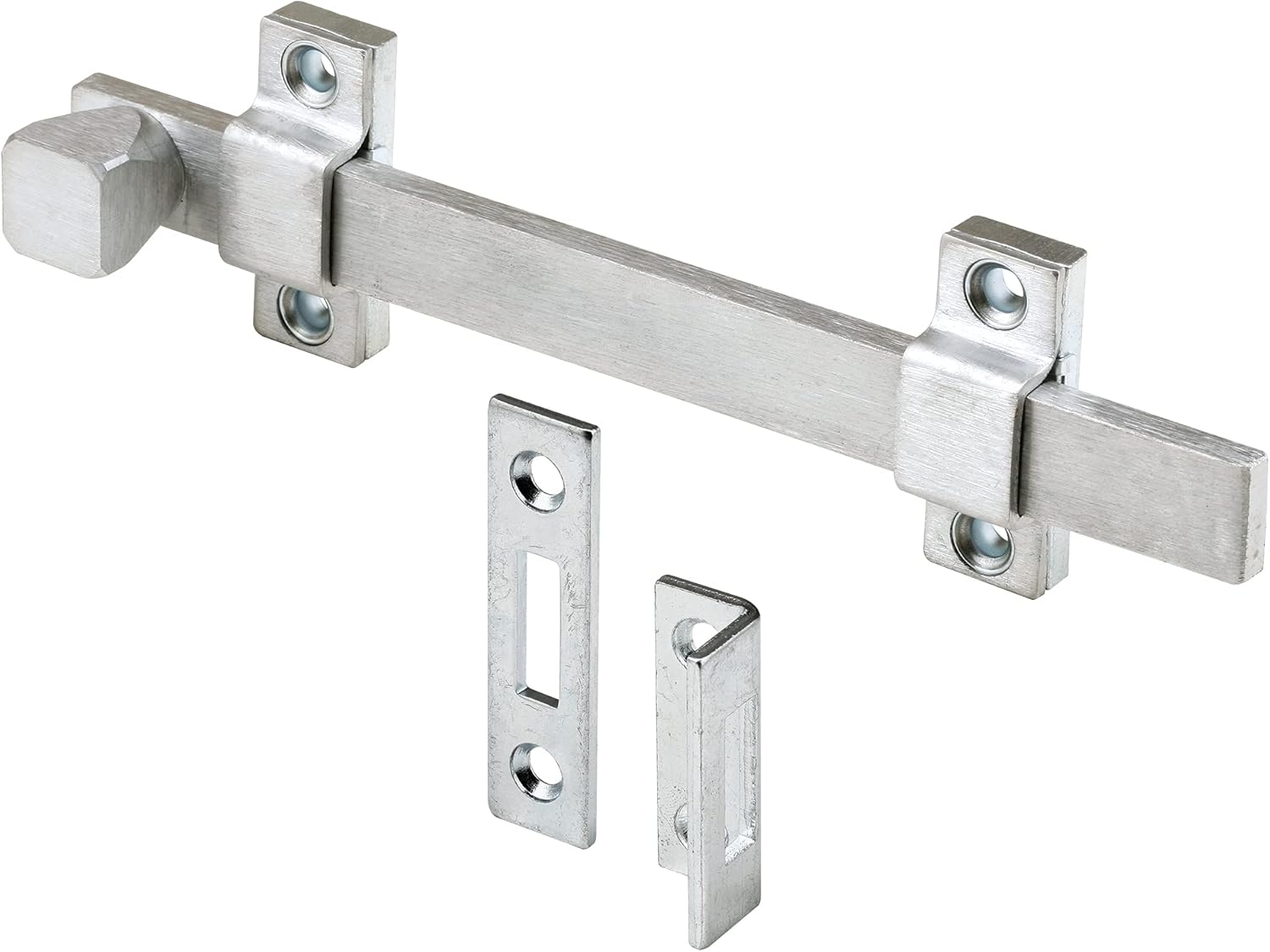 Prime-Line MP4914 Surface Bolt, 8 In., Steel, Brushed Chrome Finish, Heavy Duty Construction (Single Pack)