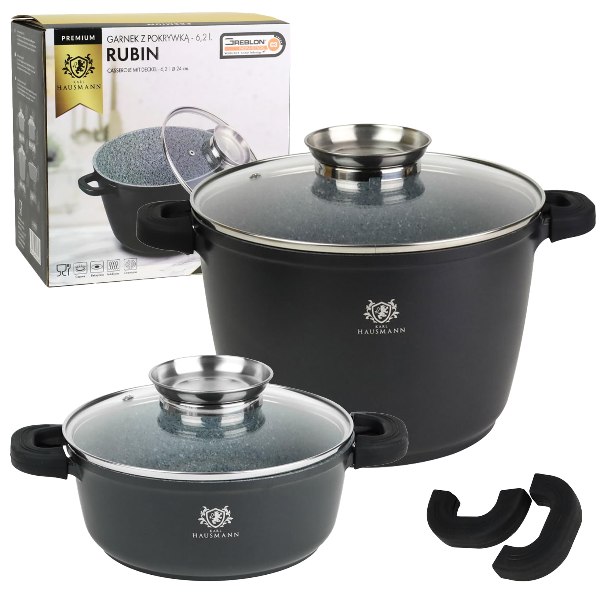KARL HAUSMANN RVS Pannenset - 4 Delig