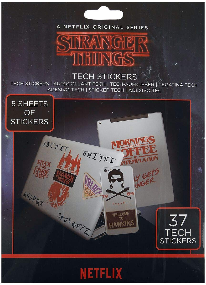 Pyramid International Stranger Things Pack of 37 Tech Stickers - Official Merchandise, Multi-Colour, 18 x 24cm, TS7403
