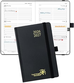 POPRUN 2026-2027 Academic Small Weekly Planner, 4 x 6.25 Purse Calendar