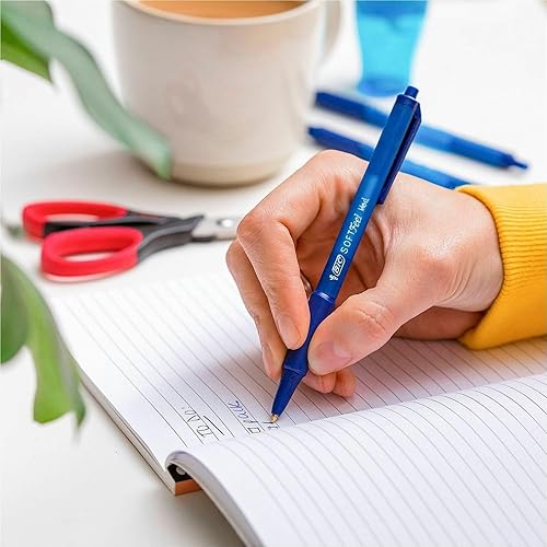 Miniatura 2 de BIC Bolígrafo retráctil suave de tacto punta media azul 12 unidades
