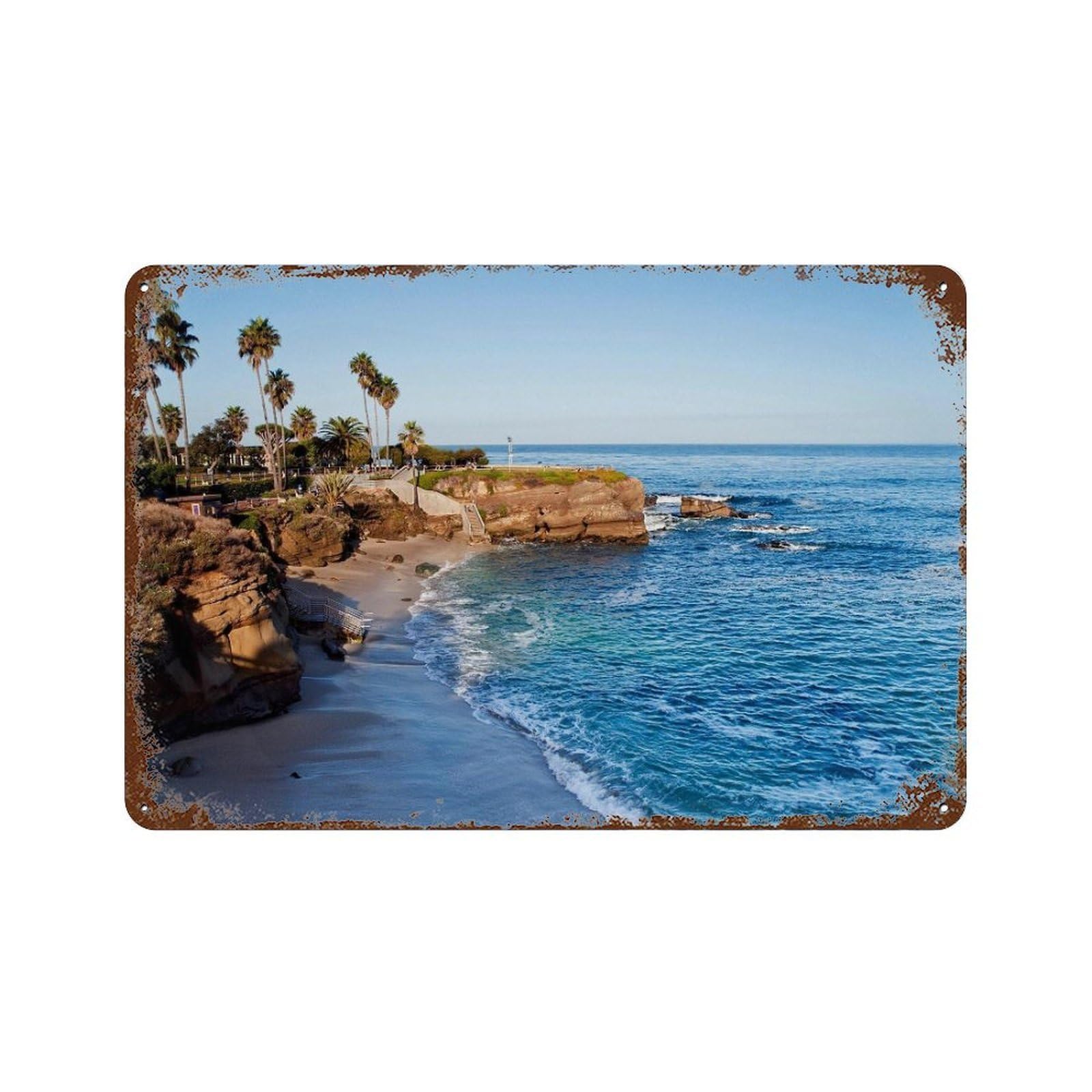 xiaoxiaoshen Real Photo La Jolla Decor San Diego Wall Decor Art Metal Tin Poster Modern Home Decor Art Home Bar Shop Decorations Vintage Sign 20x30cm